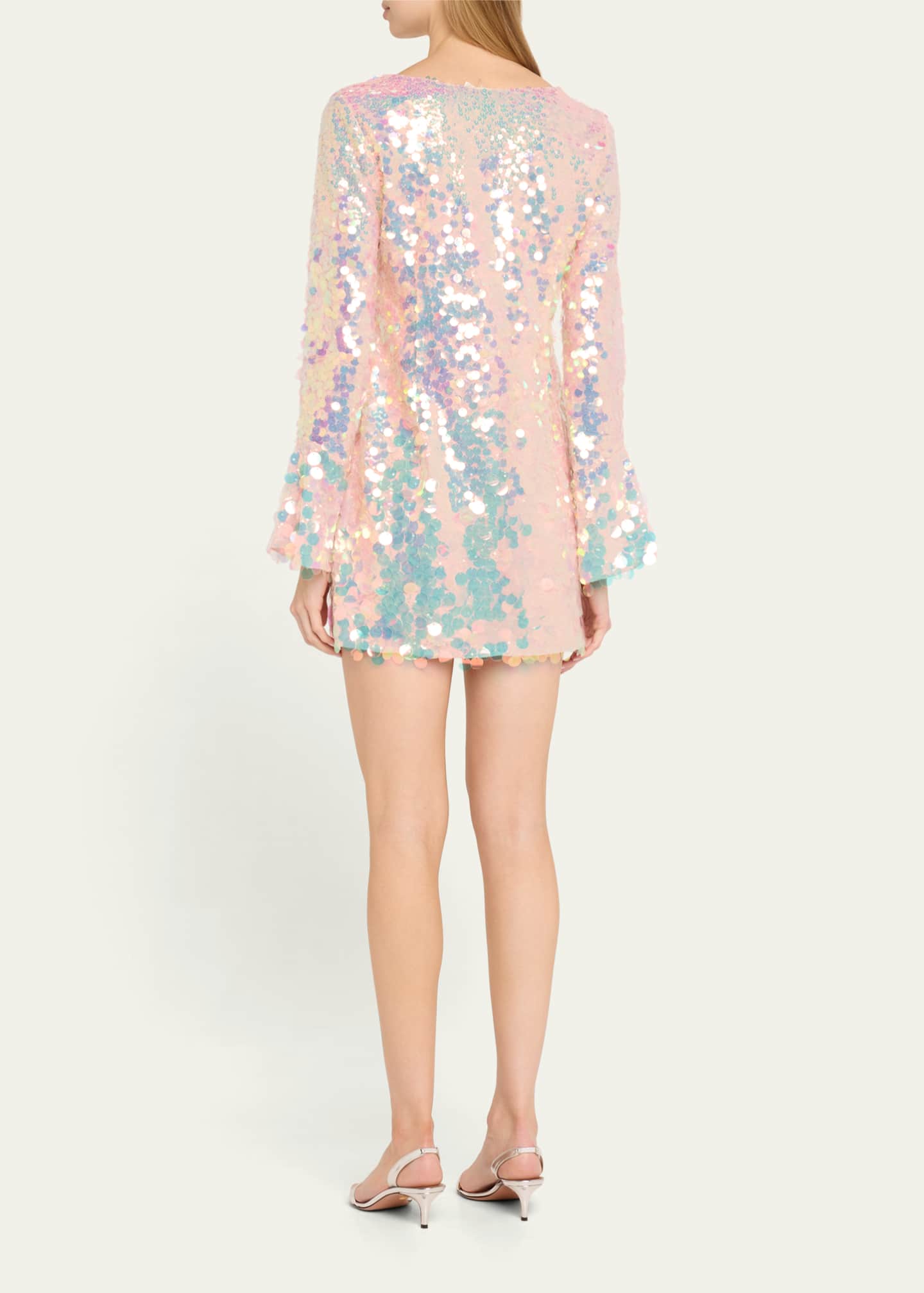 LoveShackFancy Risbo Sequined Mini Dress Image 3 of 5