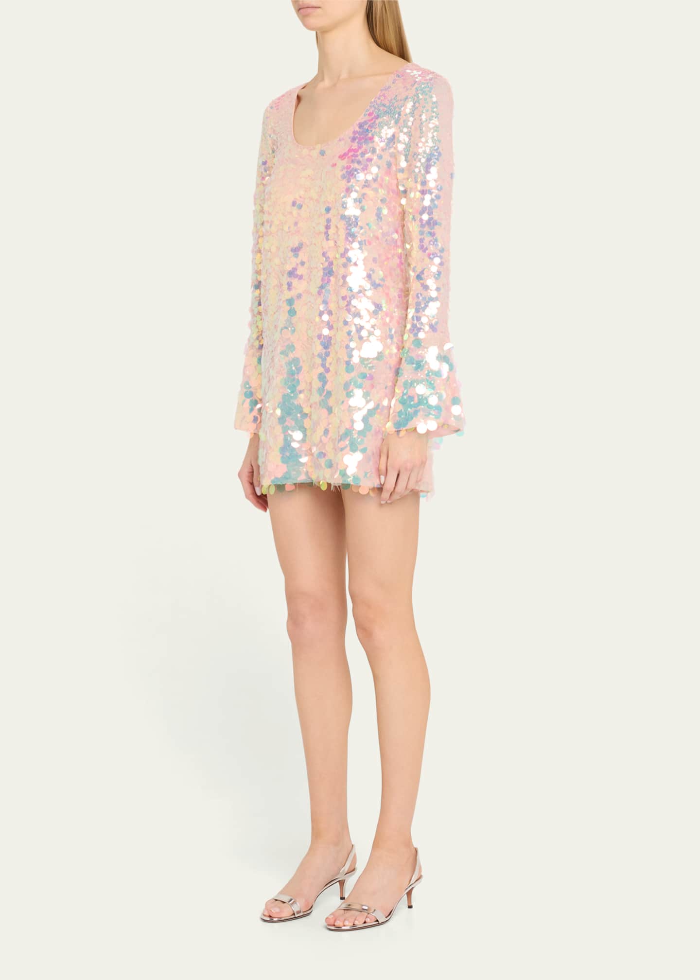 LoveShackFancy Risbo Sequined Mini Dress Image 4 of 5