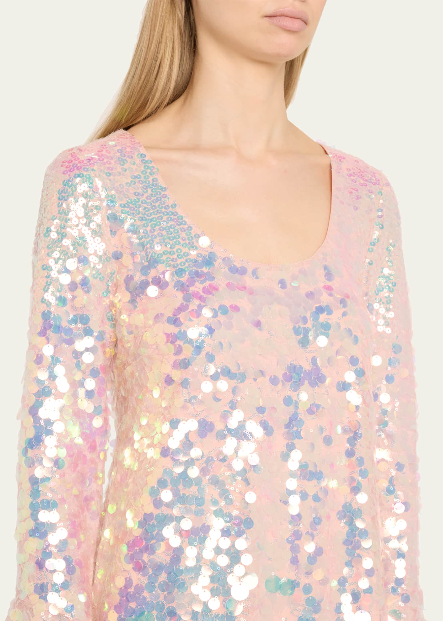 LoveShackFancy Risbo Sequined Mini Dress Image 5 of 5