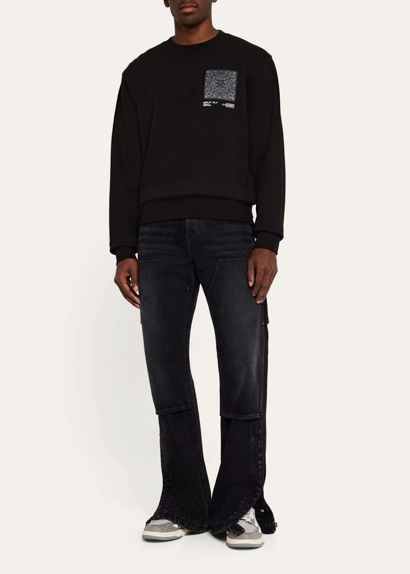 Amiri Men's Crystal Skel Low-Top Sneakers Image 2 of 5
