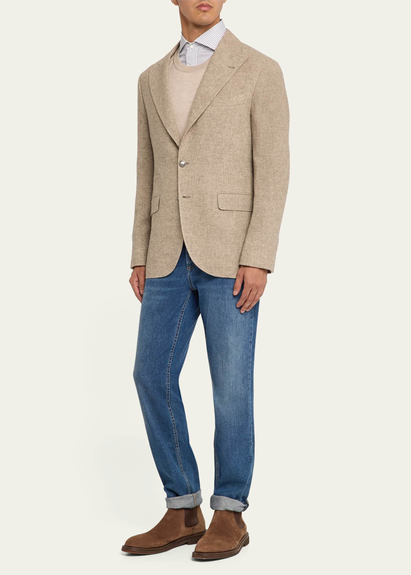 Brunello Cucinelli Men's Yak Wool Single-Breasted Sport Coat Image 2 of 5