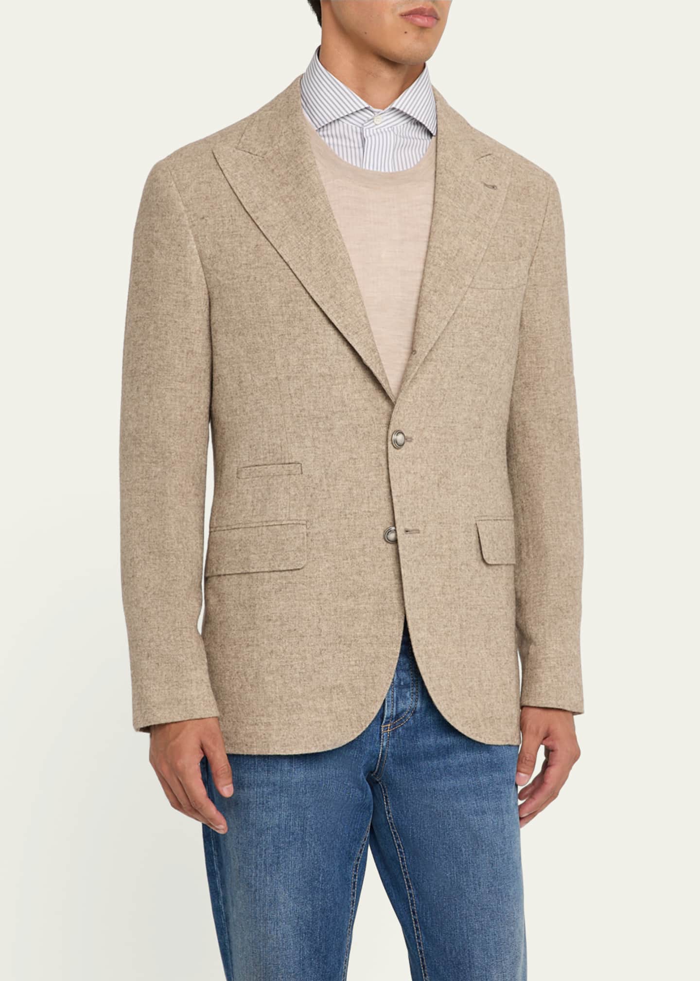 Brunello Cucinelli Men's Yak Wool Single-Breasted Sport Coat Image 4 of 5