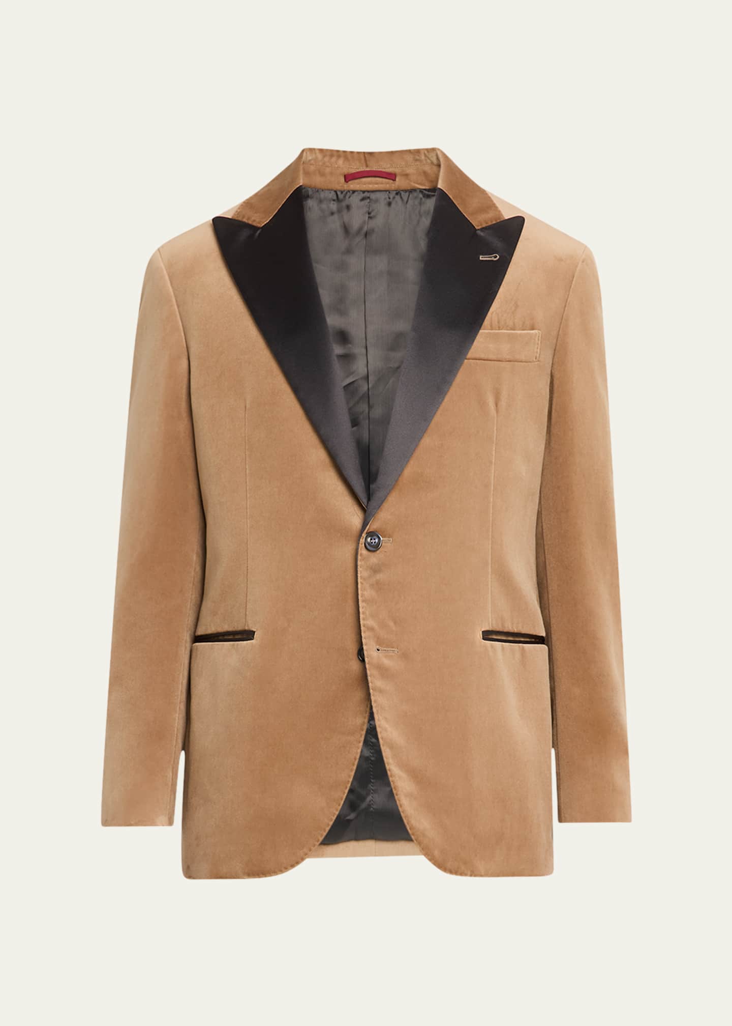 Brunello Cucinelli Men's Peak-Lapel Velvet Dinner Jacket Image 1 of 5