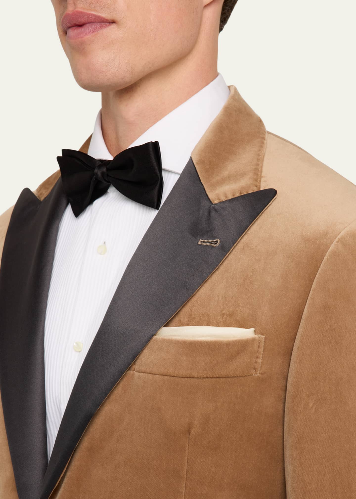 Brunello Cucinelli Men's Peak-Lapel Velvet Dinner Jacket Image 5 of 5