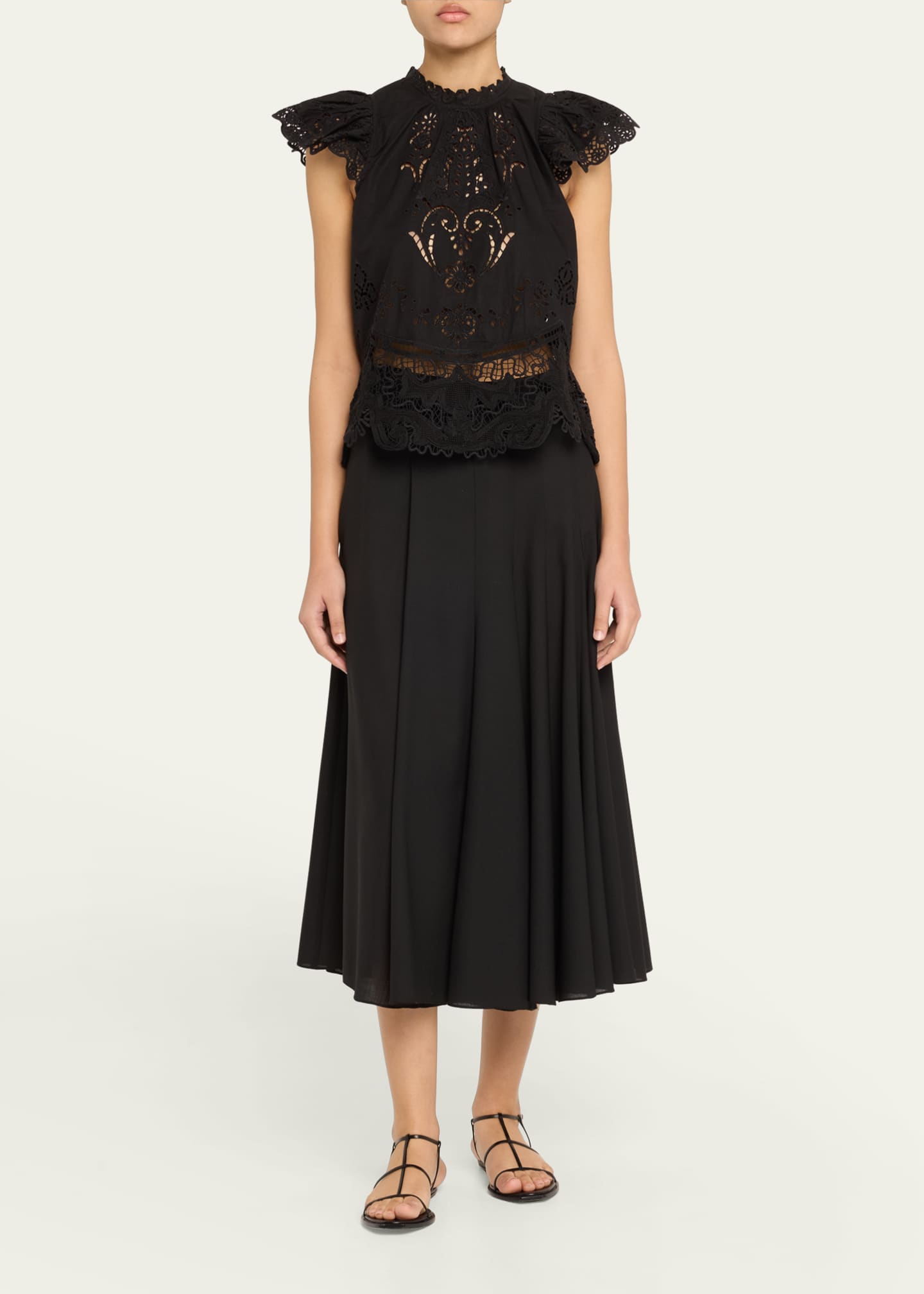 Sea Gianna Lace Flutter-Sleeve Top Image 2 of 5