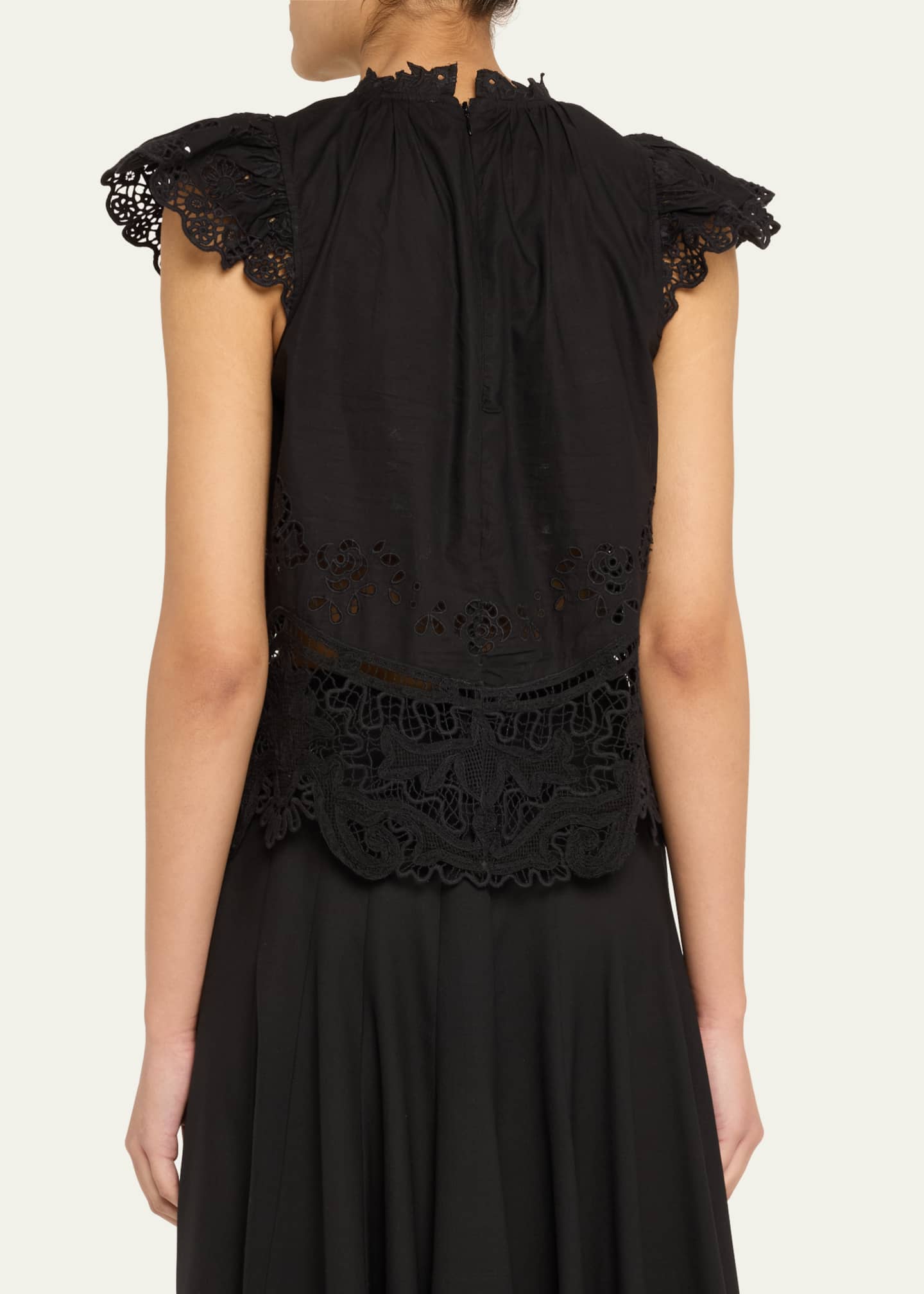 Sea Gianna Lace Flutter-Sleeve Top Image 3 of 5