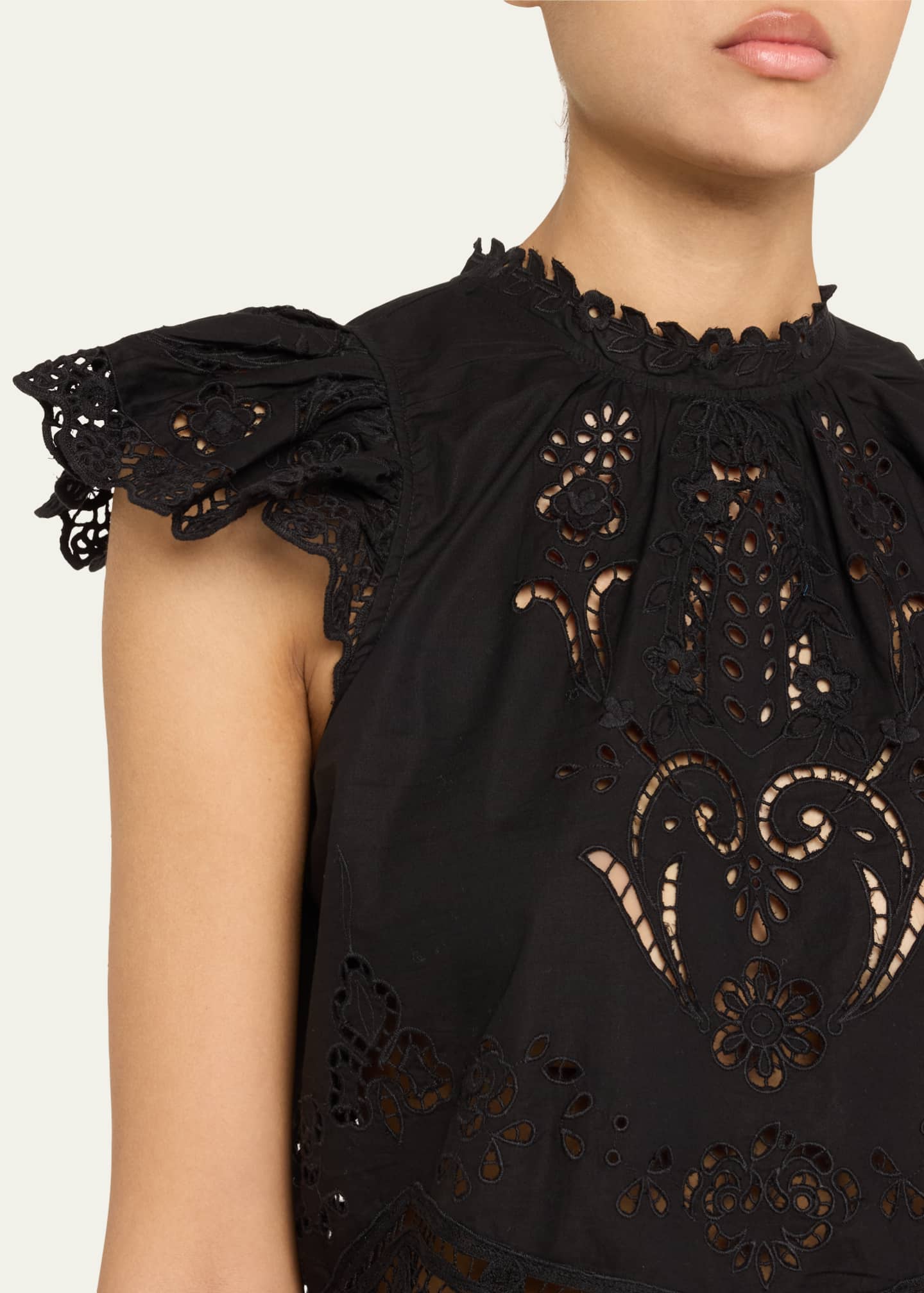 Sea Gianna Lace Flutter-Sleeve Top Image 5 of 5