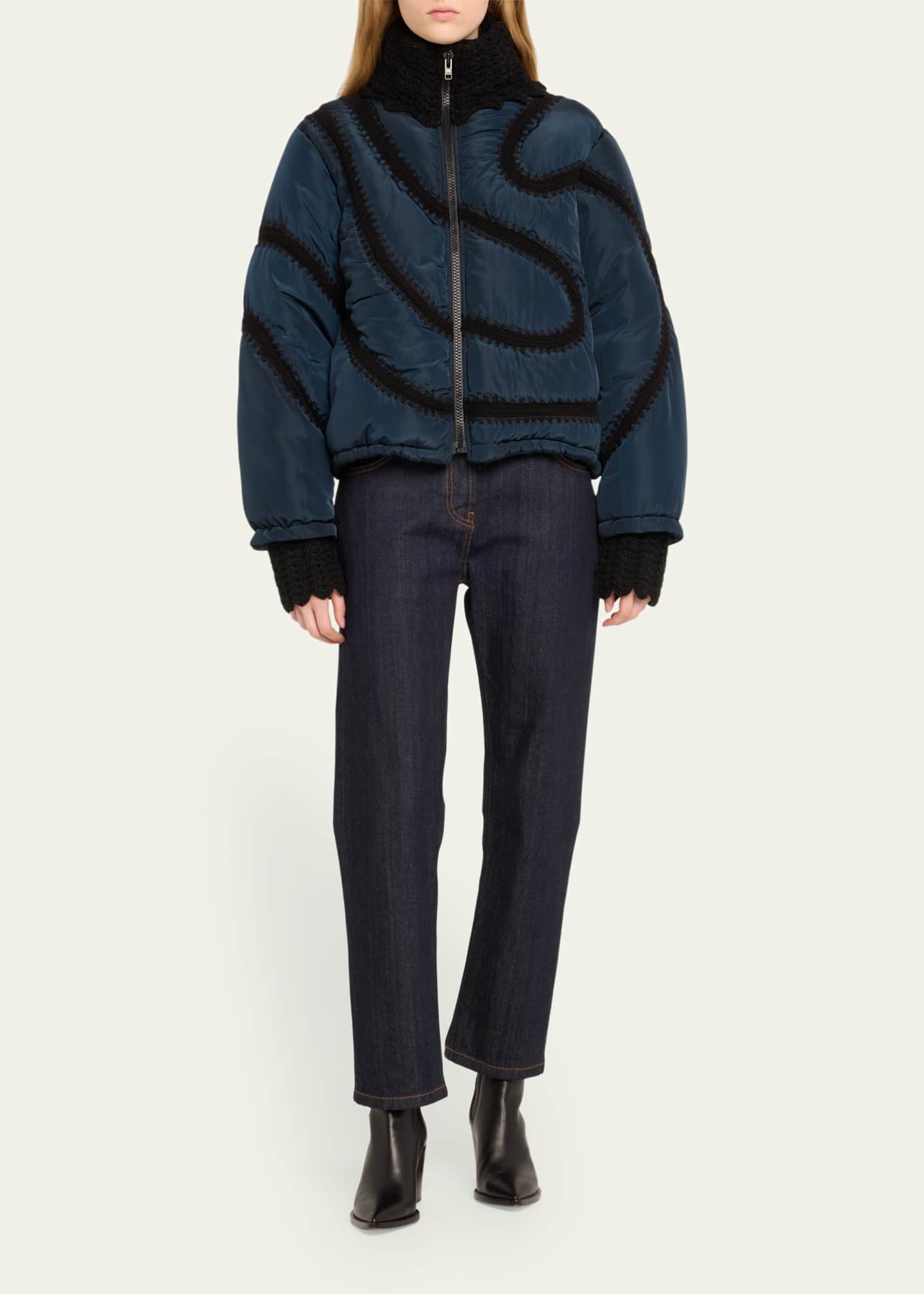 Sea Averie Windbreaker Crochet Puffer Jacket Image 2 of 5