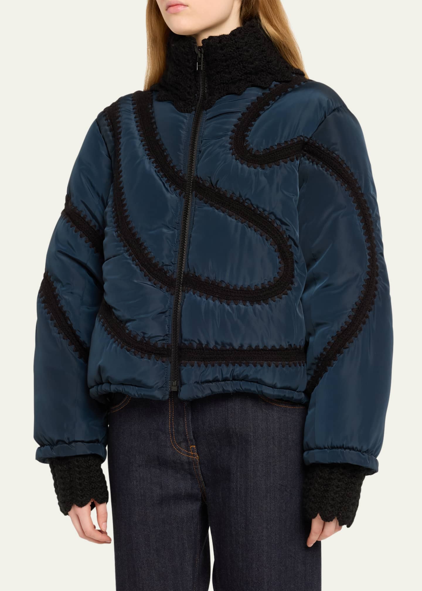 Sea Averie Windbreaker Crochet Puffer Jacket Image 4 of 5