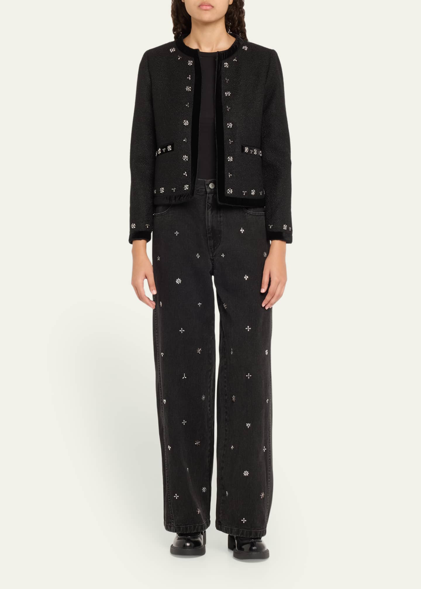 Caryl Beaded Tweed Jacket