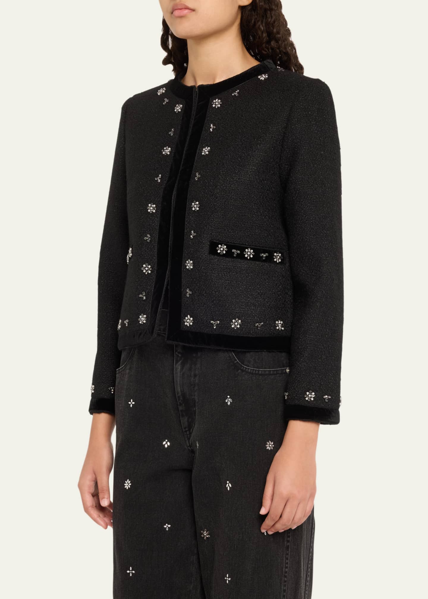 Caryl Beaded Tweed Jacket