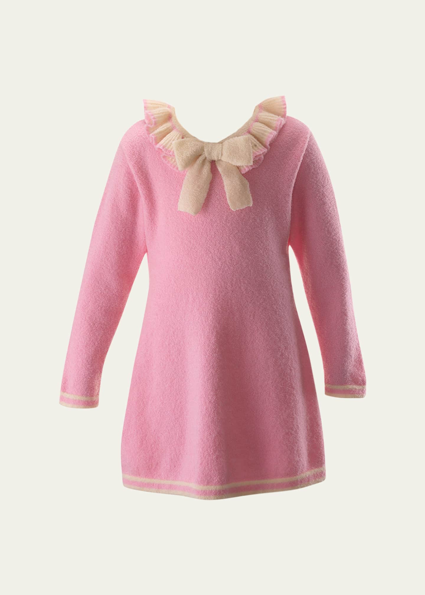 Rachel Riley Girl's Boucle Sparkle Dress W/ Bow, Size 2-14 Image 1 of 2