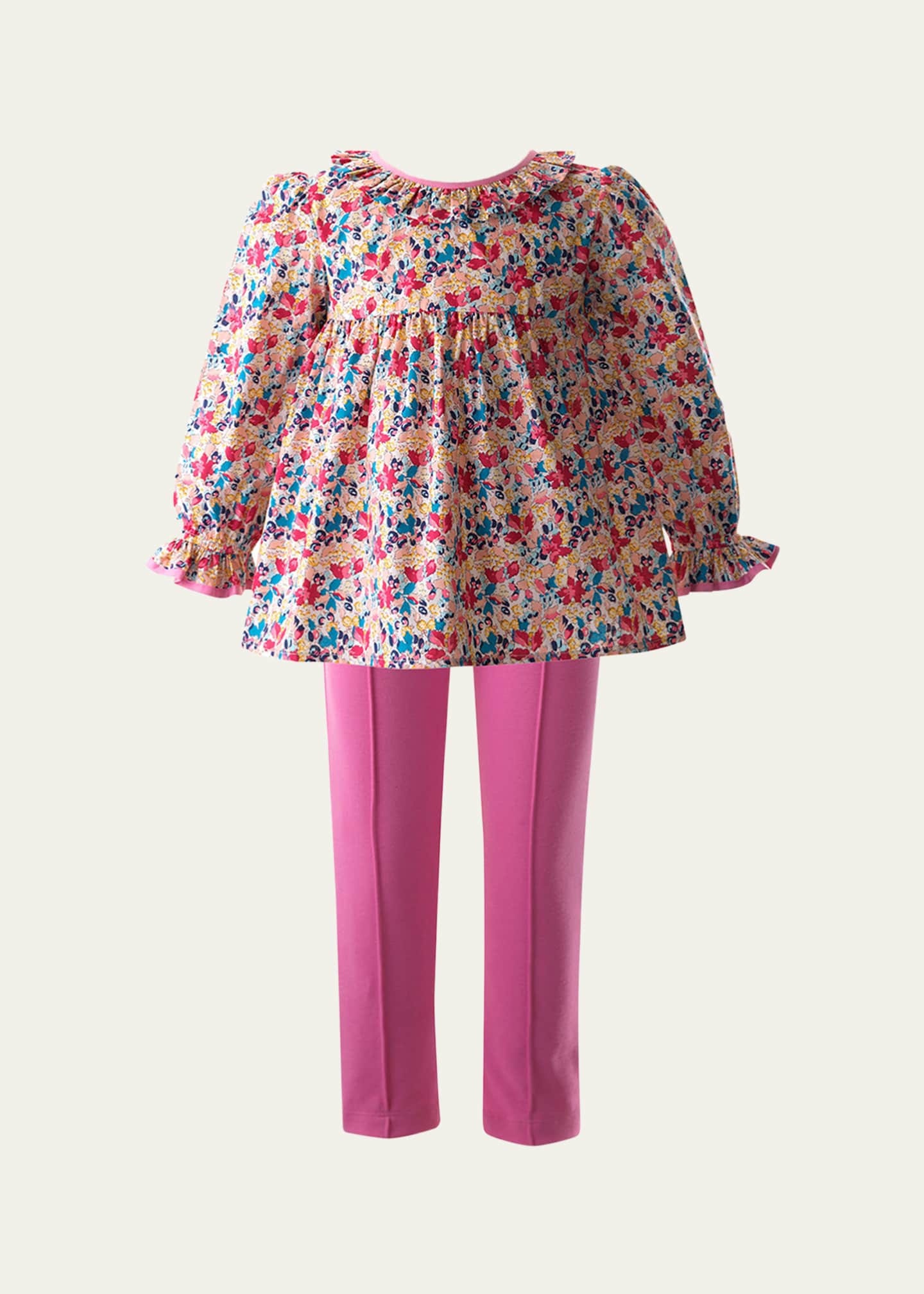 Rachel Riley London Girls Confetti Heart Blouse & Leggings Set