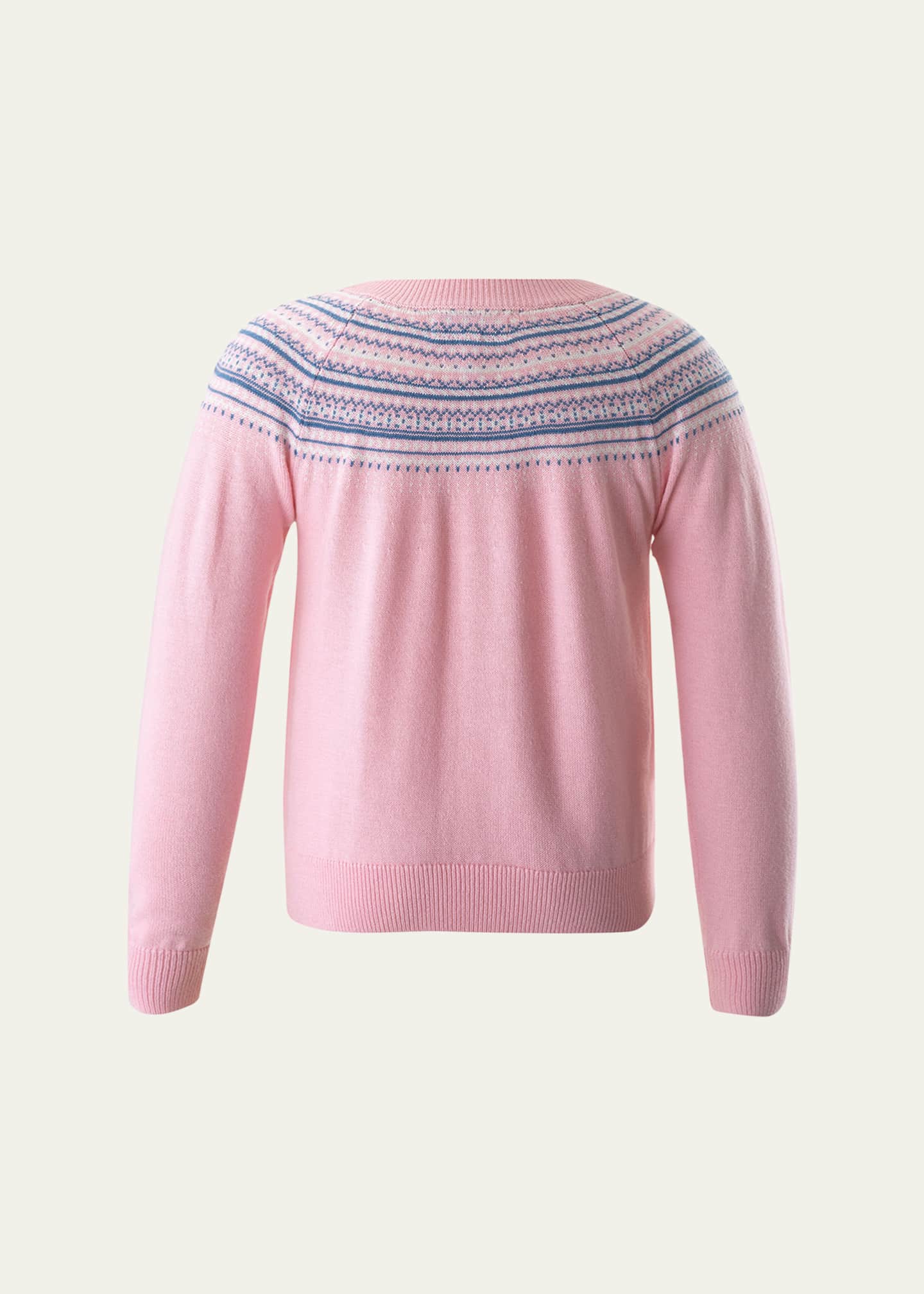 Rachel Riley Girl's Sweater W/ Fairisle Intarsia, Size 2-10 Image 2 of 2