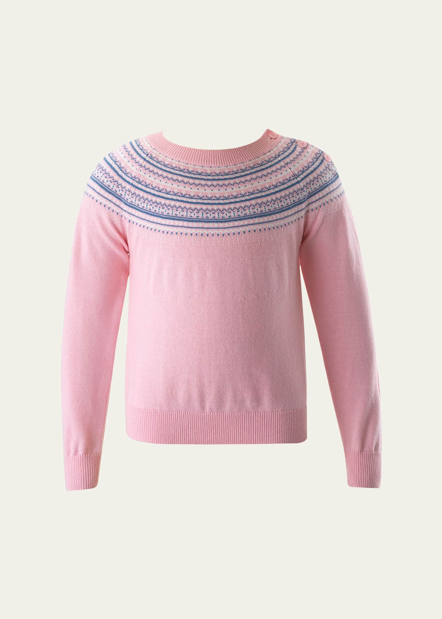 Rachel Riley Girl's Sweater W/ Fairisle Intarsia, Size 2-10 Image 1 of 2