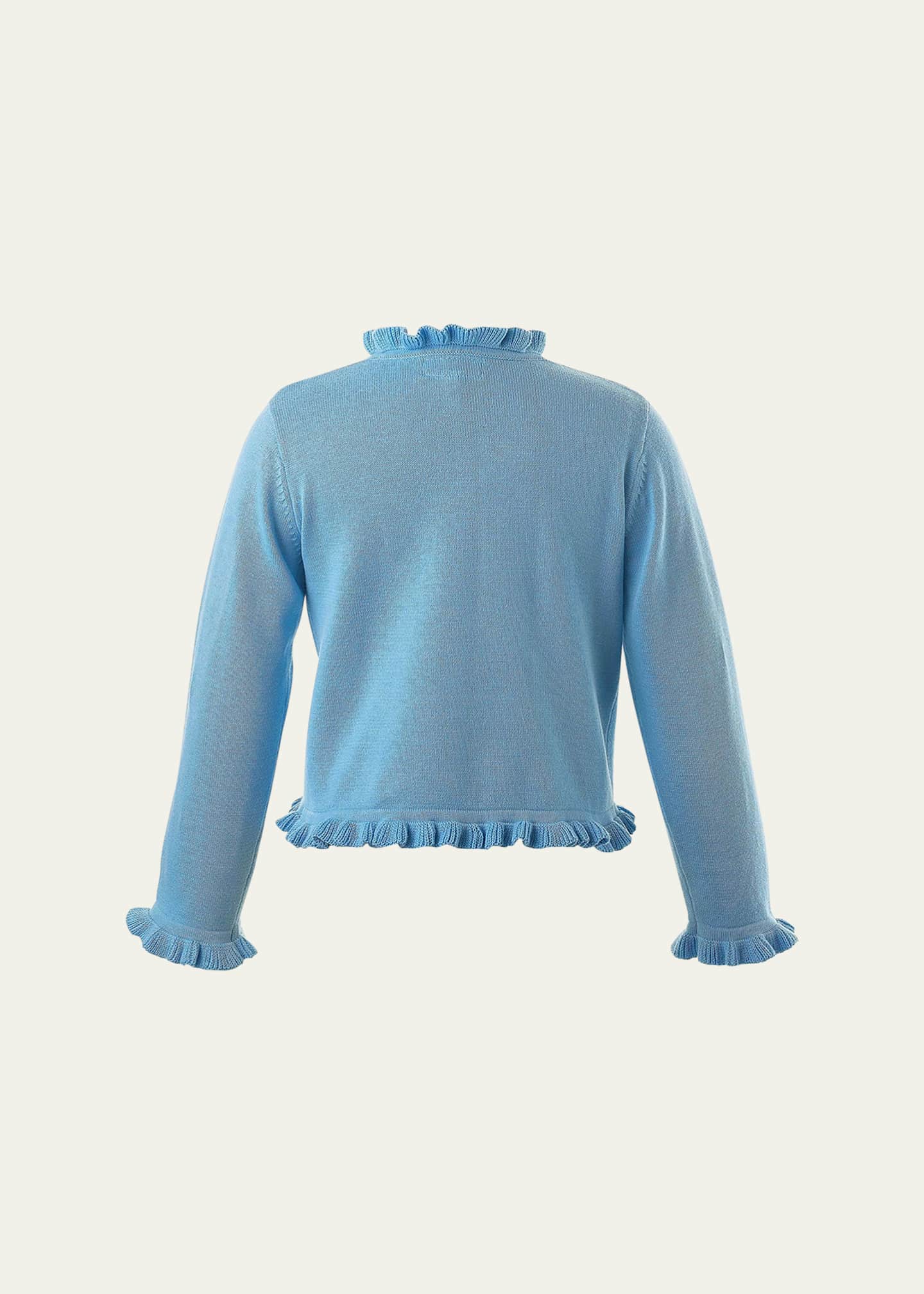 Rachel Riley Girl's Frill Trim Cardigan, Size 2-10 Image 2 of 2