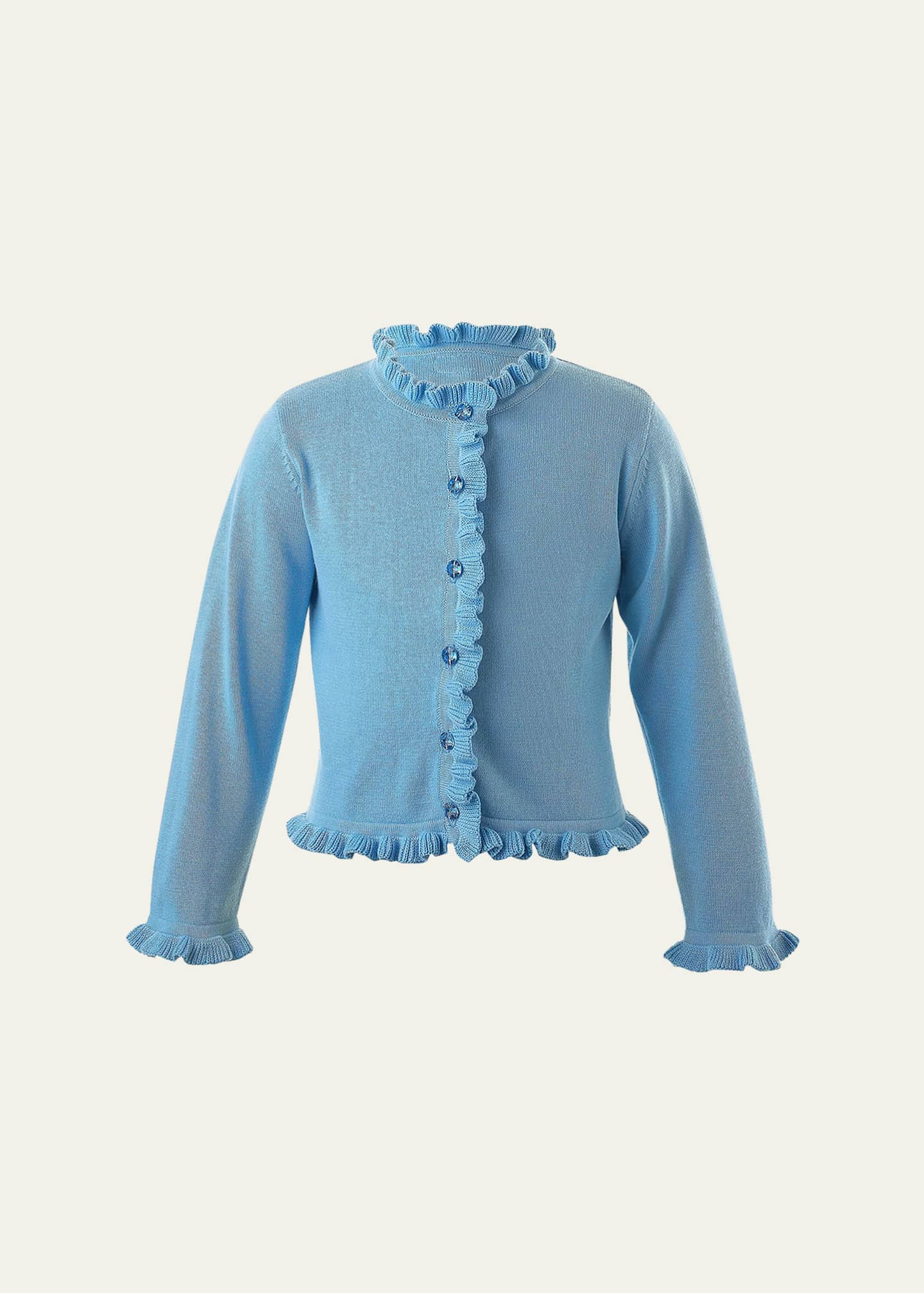 Rachel Riley Girl's Frill Trim Cardigan, Size 2-10 Image 1 of 2