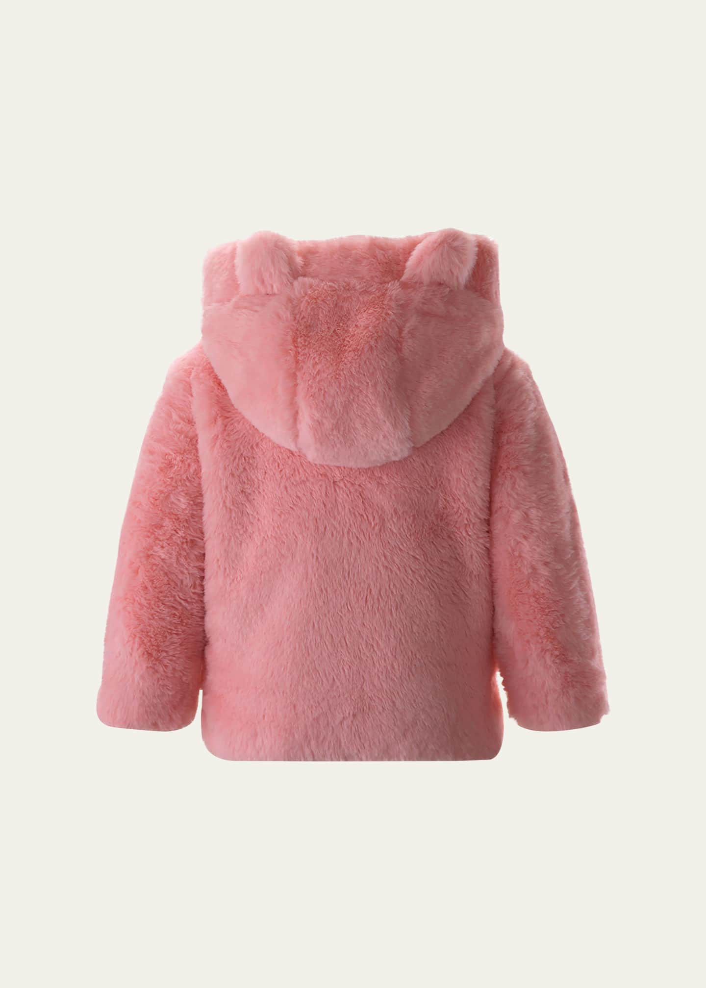 Rachel Riley Girl's Hooded Teddy Coat, Size 6M-24M Image 2 of 2
