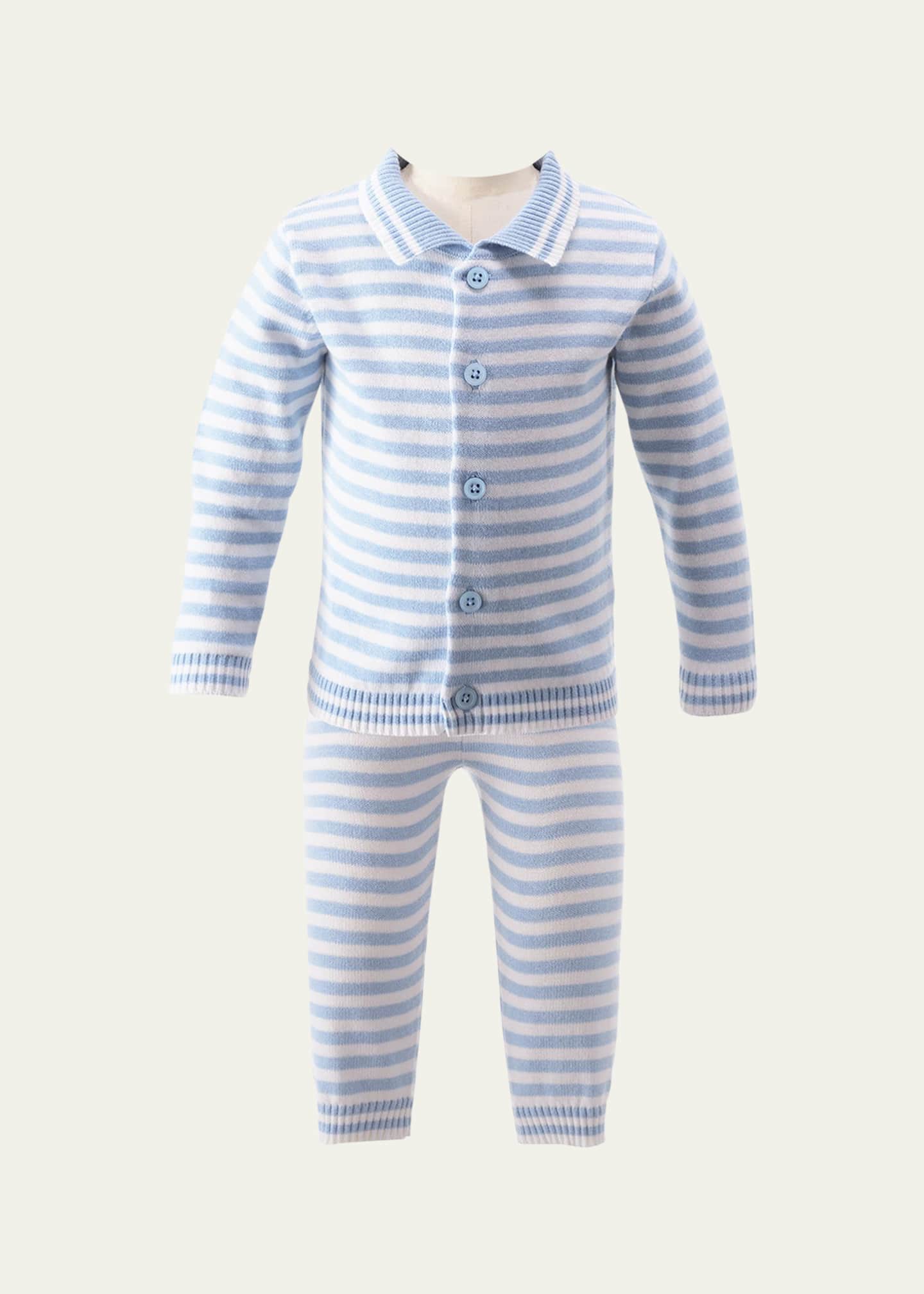Rachel Riley Boy's Striped Two-Piece Knit Set, Size 6M-24M Image 1 of 2