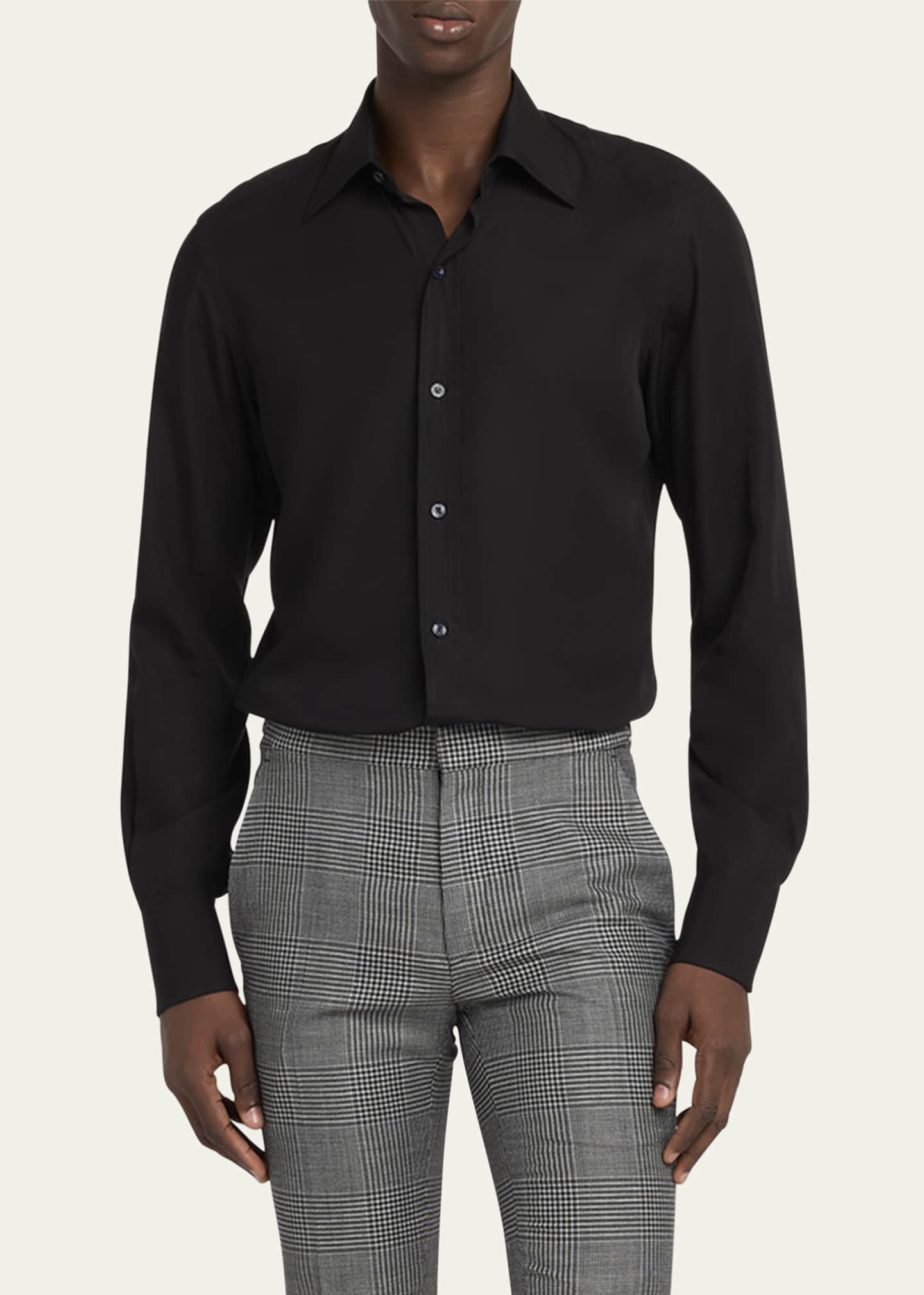 TOM FORD Men's Chambray Slim Fit Dress Shirt Image 2 of 5