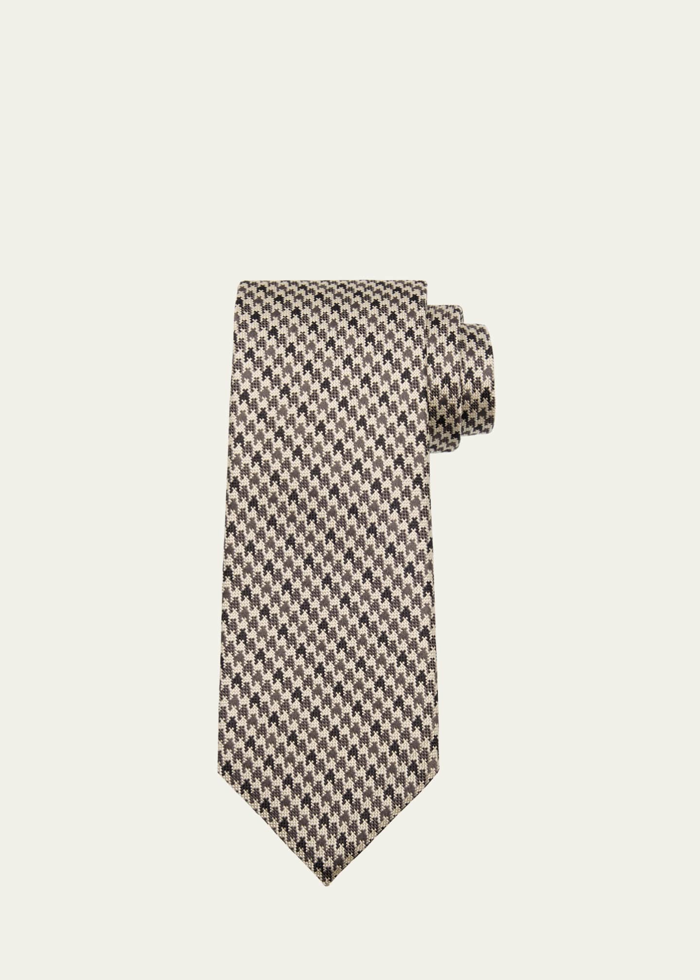 TOM FORD Men's Vertical Houndstooth Silk Tie