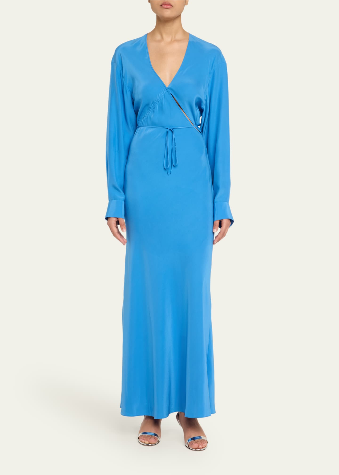 Christopher Esber Long Crosscut Silk Dress Image 2 of 5