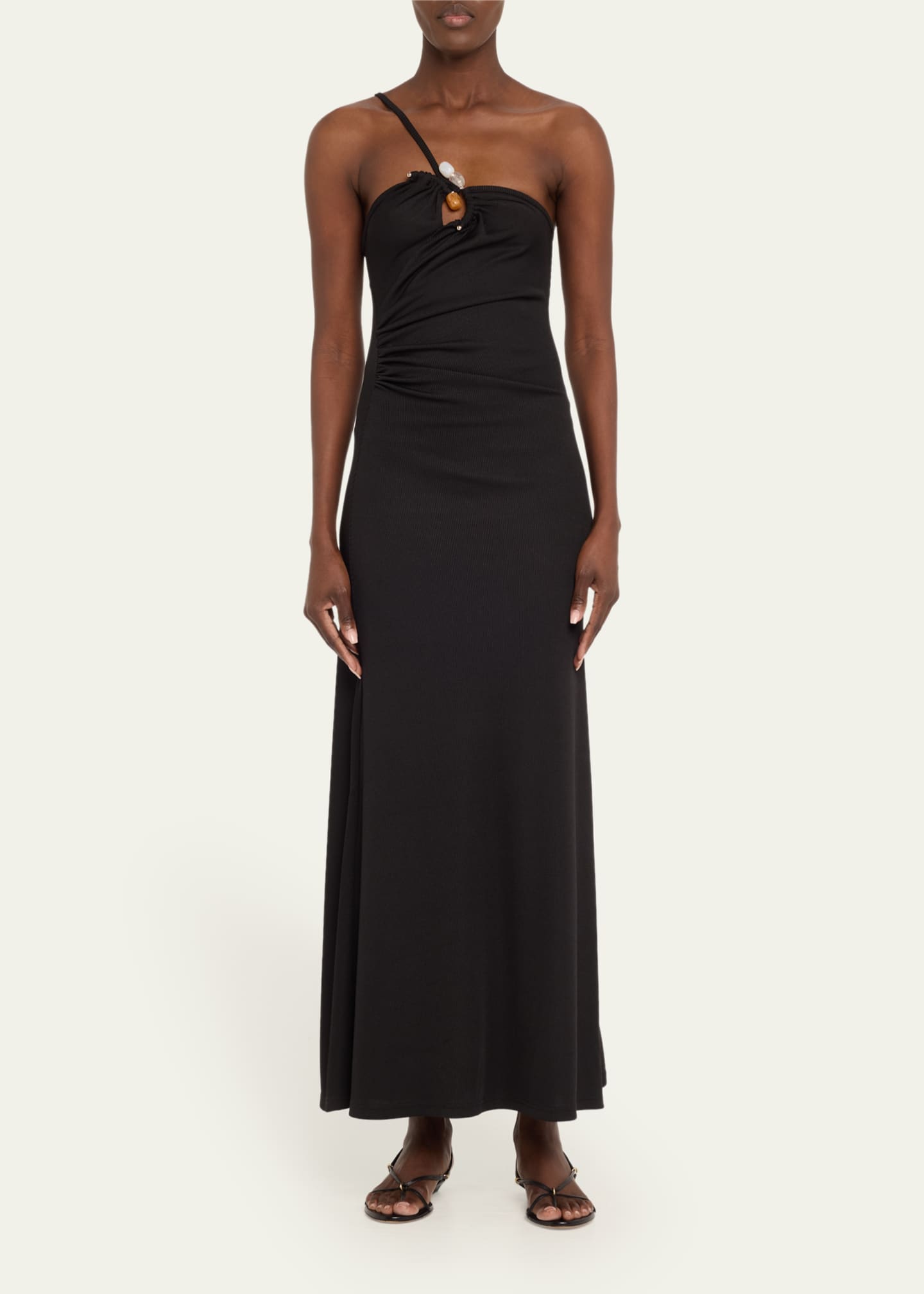 Christopher Esber Concave Stone One-Shoulder Cami Maxi Dress Image 2 of 5
