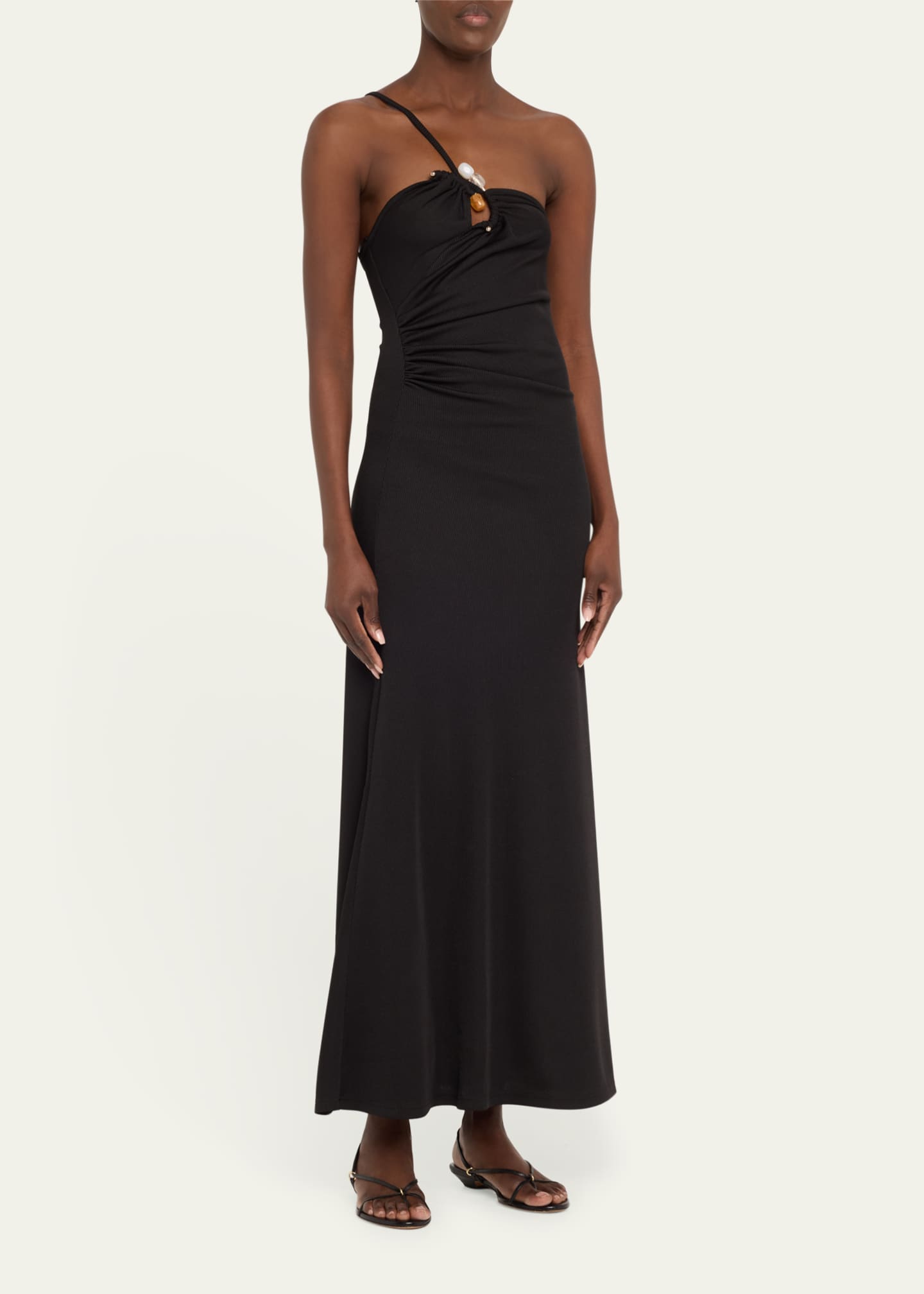Christopher Esber Concave Stone One-Shoulder Cami Maxi Dress Image 4 of 5