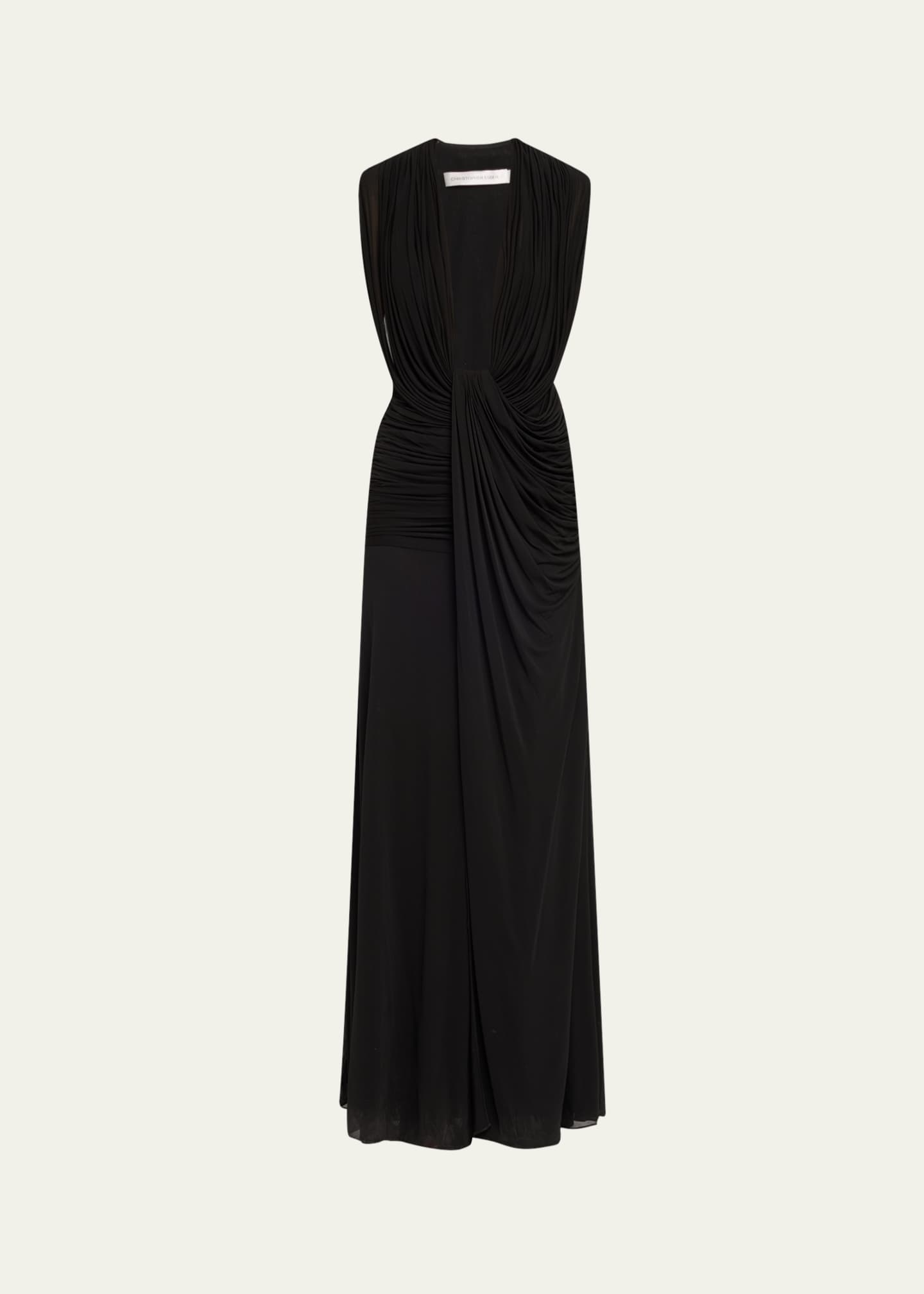 Christopher Esber Ripple Draped Double-Layer Gown Image 1 of 5