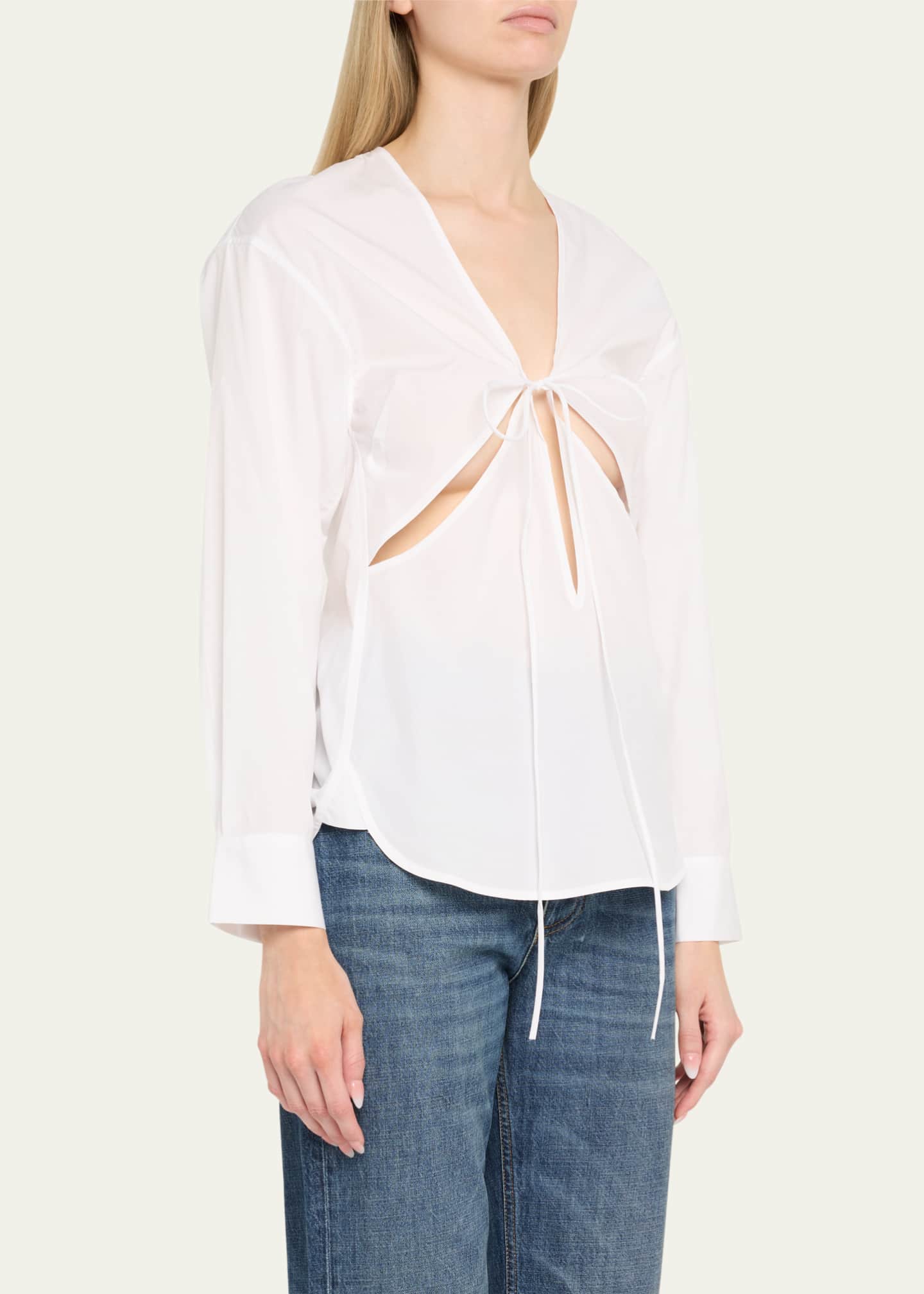 Christopher Esber Triquetra Self-Tie Cotton Shirt Image 4 of 5
