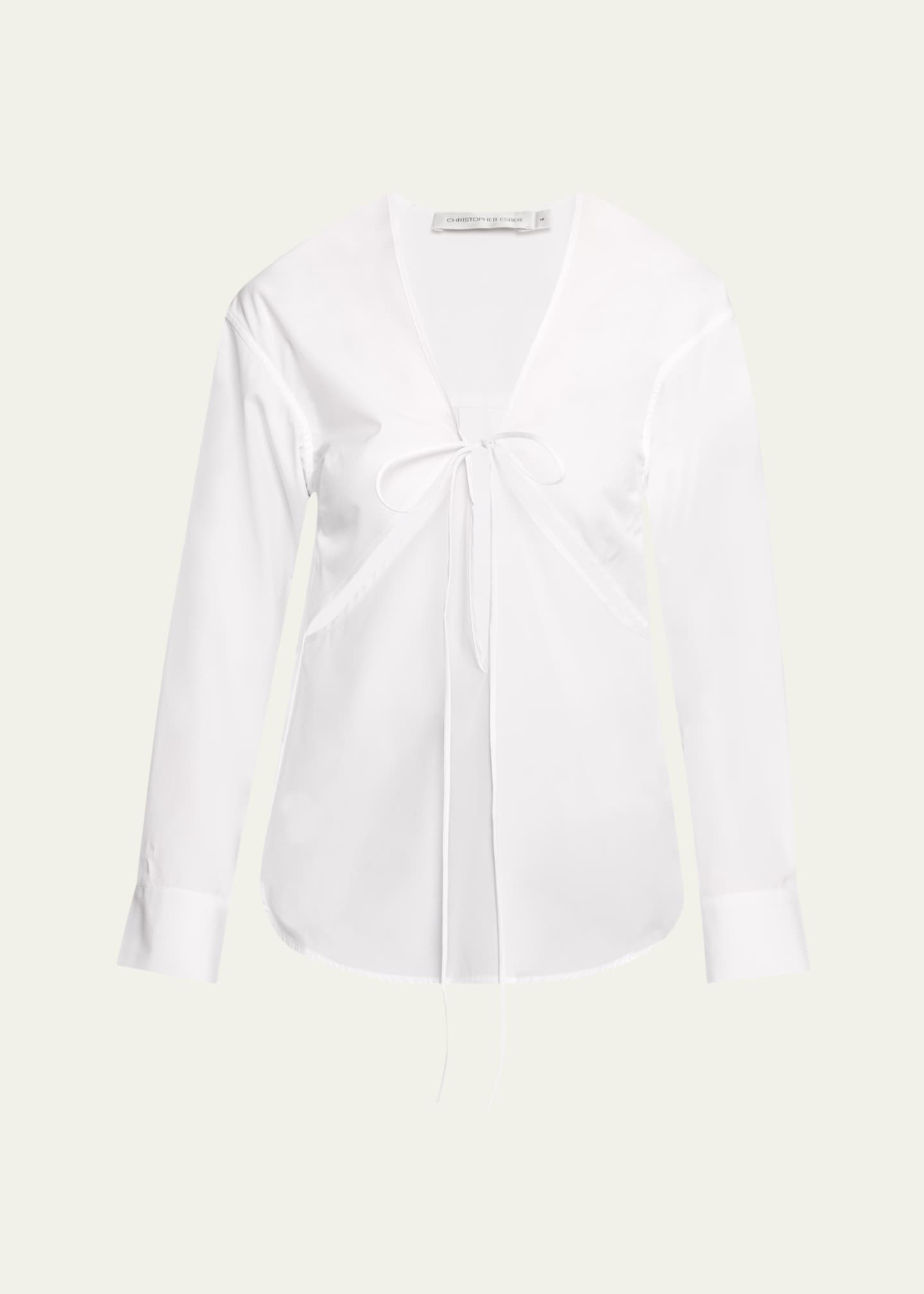Christopher Esber Triquetra Self-Tie Cotton Shirt Image 1 of 5