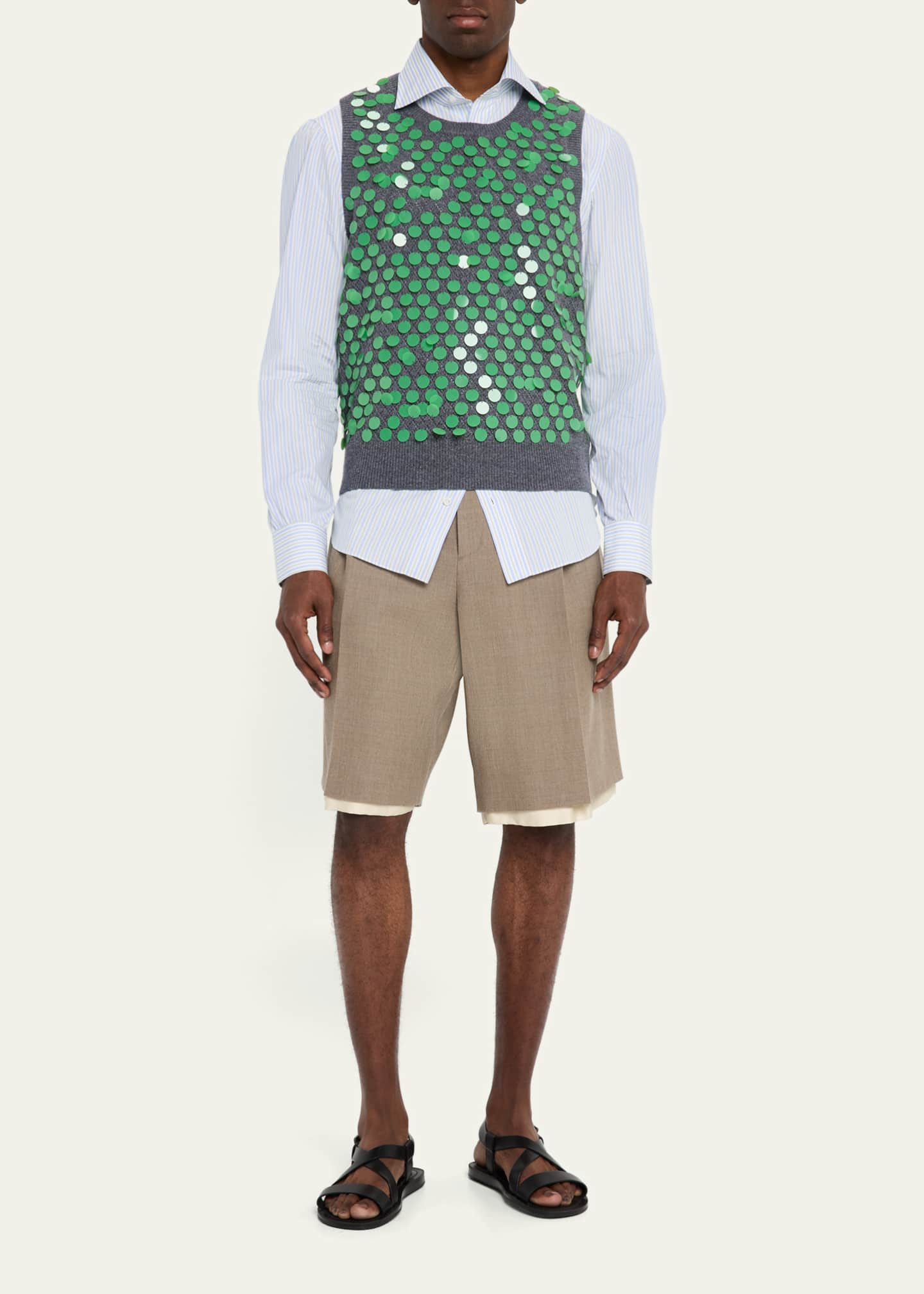 ZANKOV Men's Paillette Oliver Sweater Vest Image 2 of 5