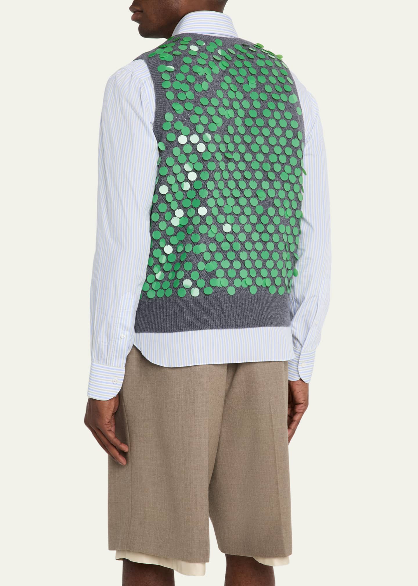 ZANKOV Men's Paillette Oliver Sweater Vest Image 3 of 5