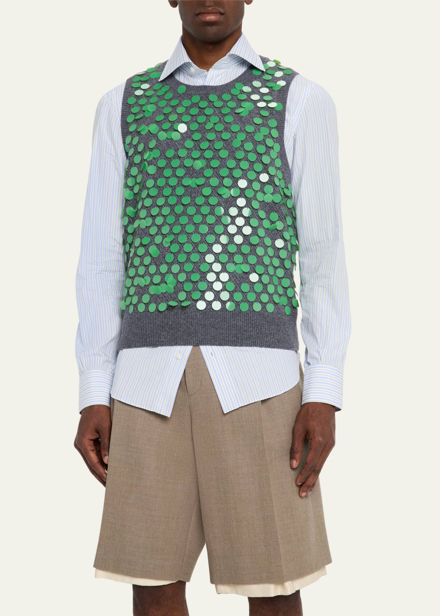 ZANKOV Men's Paillette Oliver Sweater Vest Image 4 of 5
