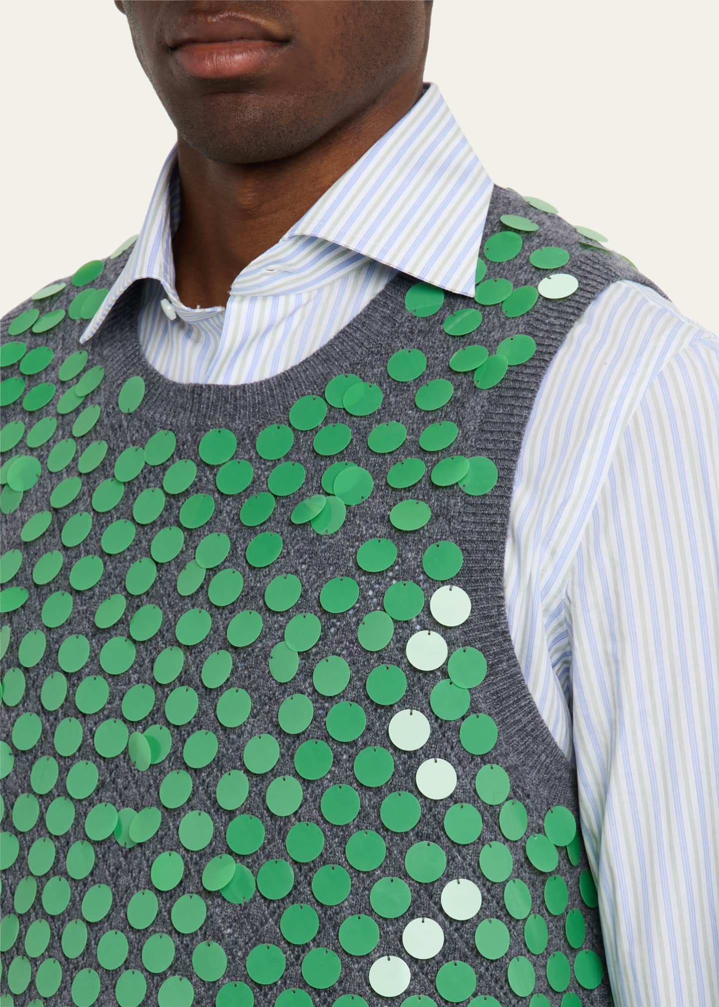 ZANKOV Men's Paillette Oliver Sweater Vest Image 5 of 5