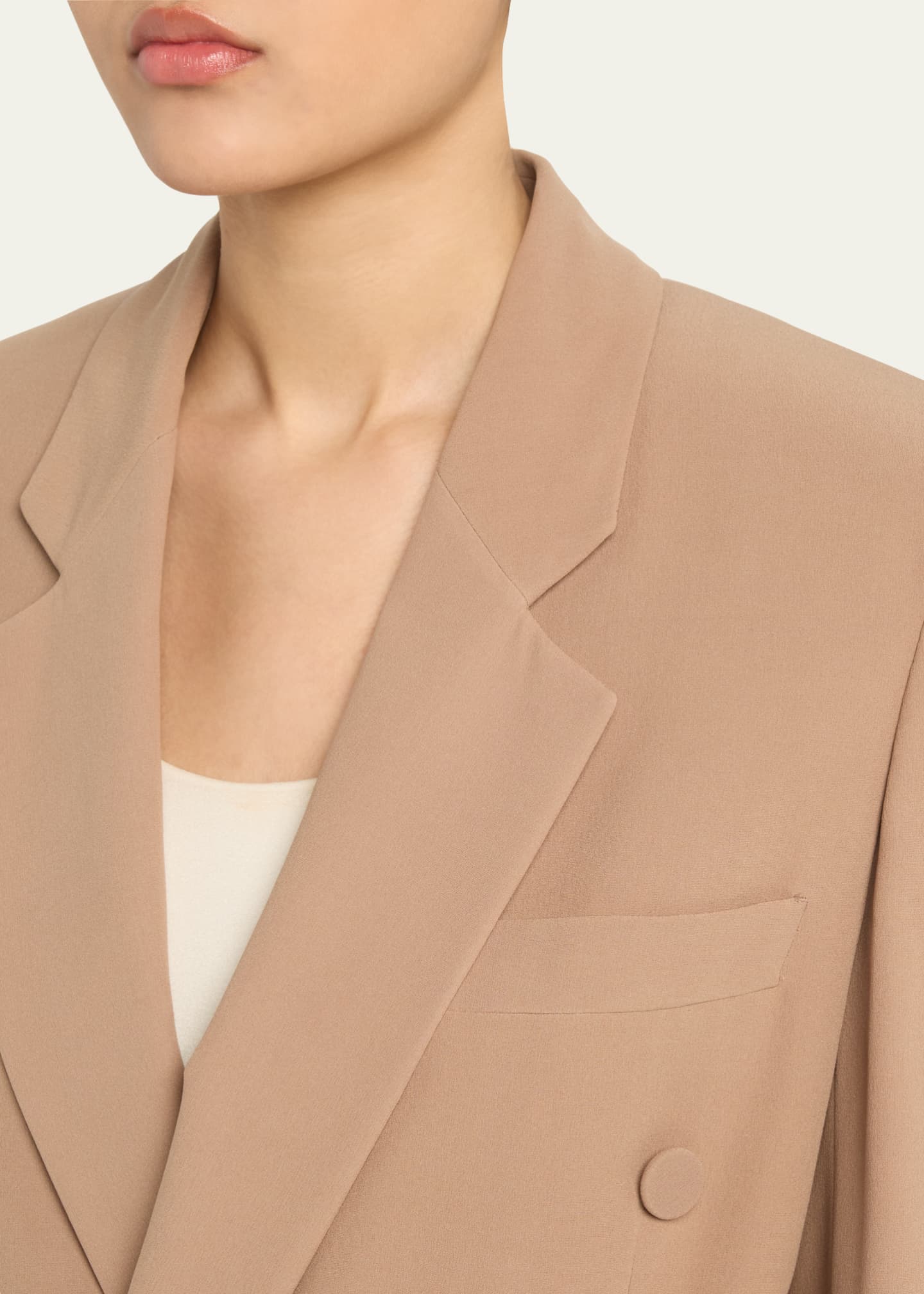 Saint Laurent Double-Breasted Silk Wrap Blazer Image 5 of 5