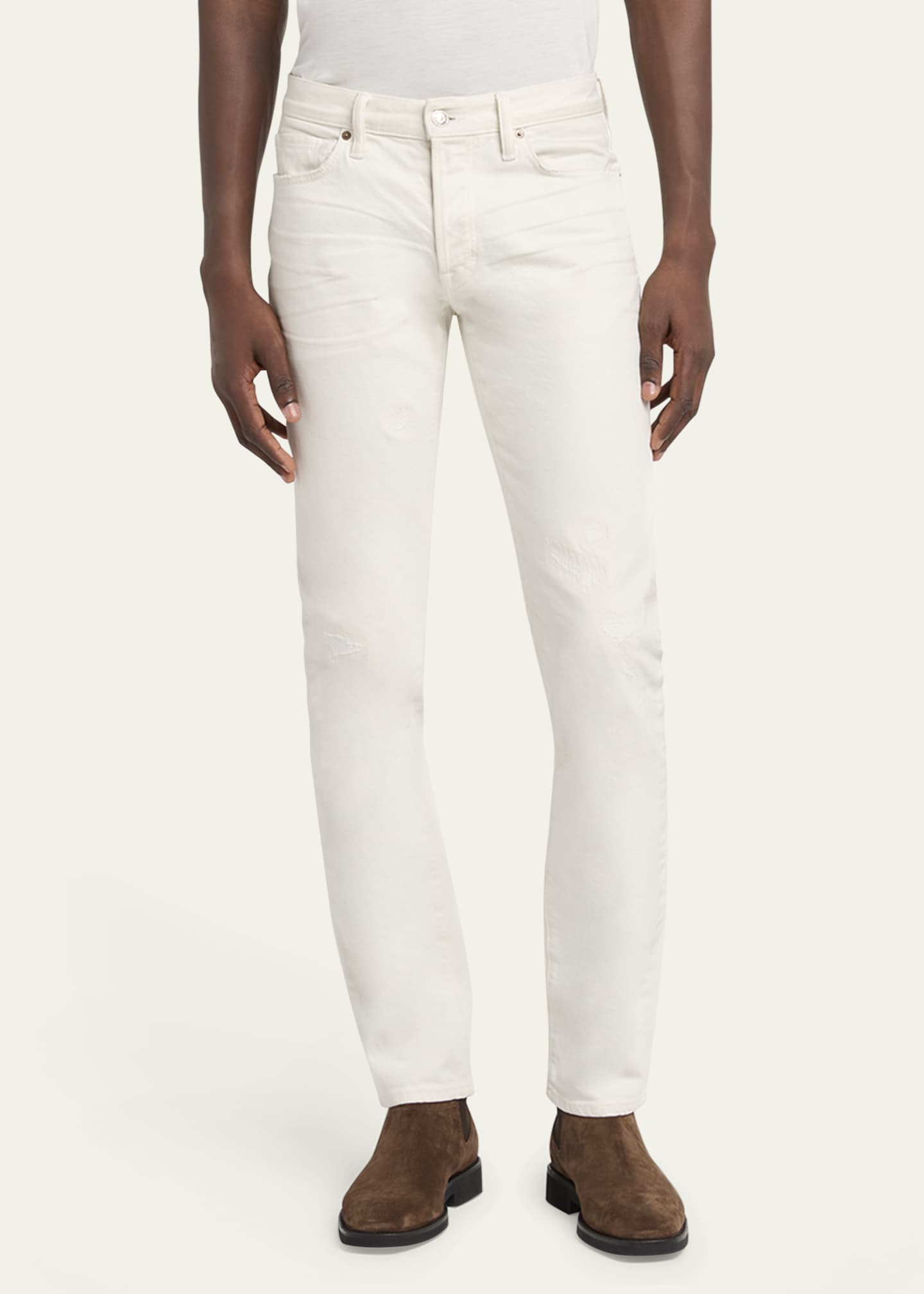 TOM FORD Men's Straight-Fit Distressed Denim Jeans Image 2 of 5