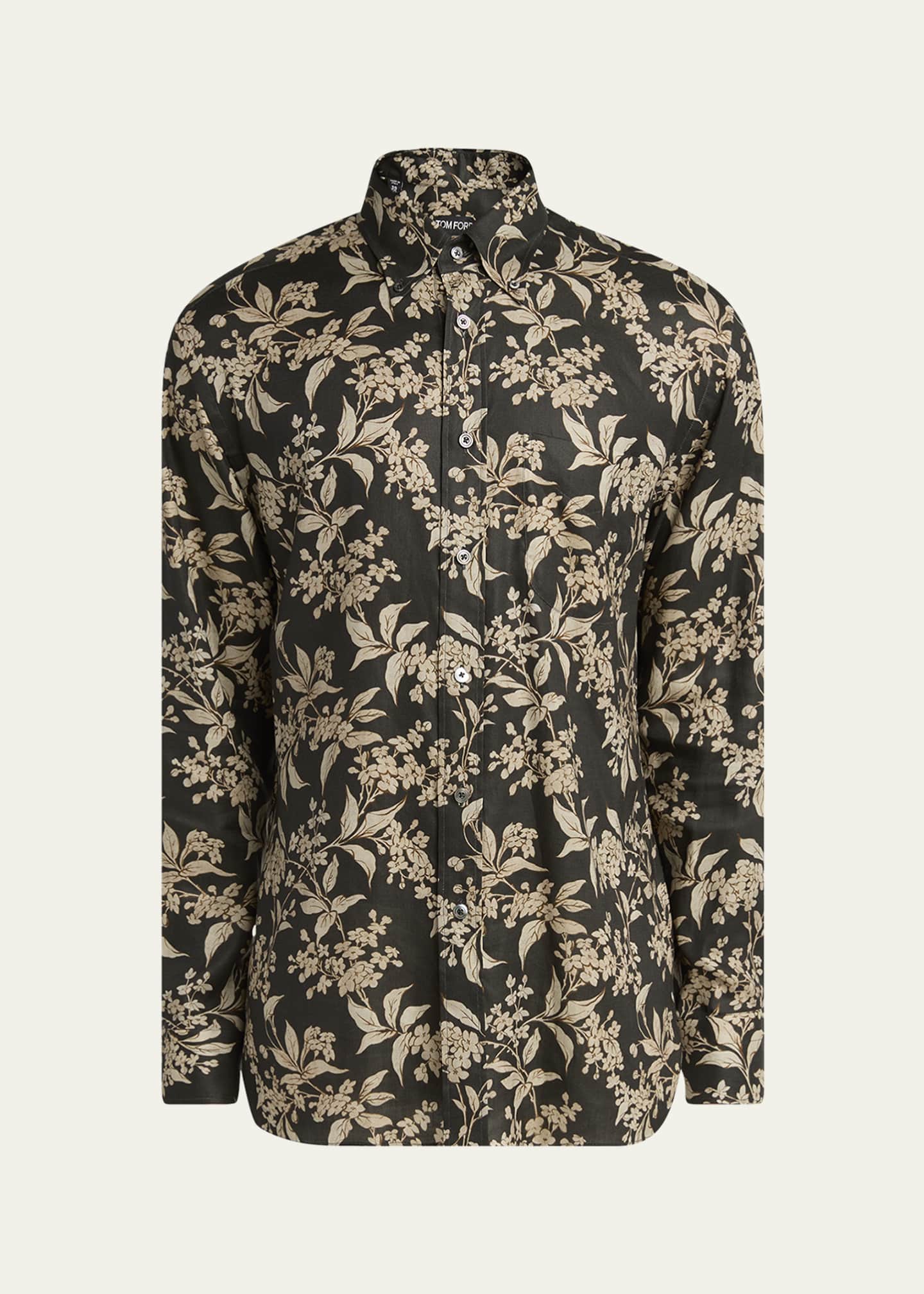 TOM FORD Men's Keith Lyocell Floral Sport Shirt Image 1 of 4