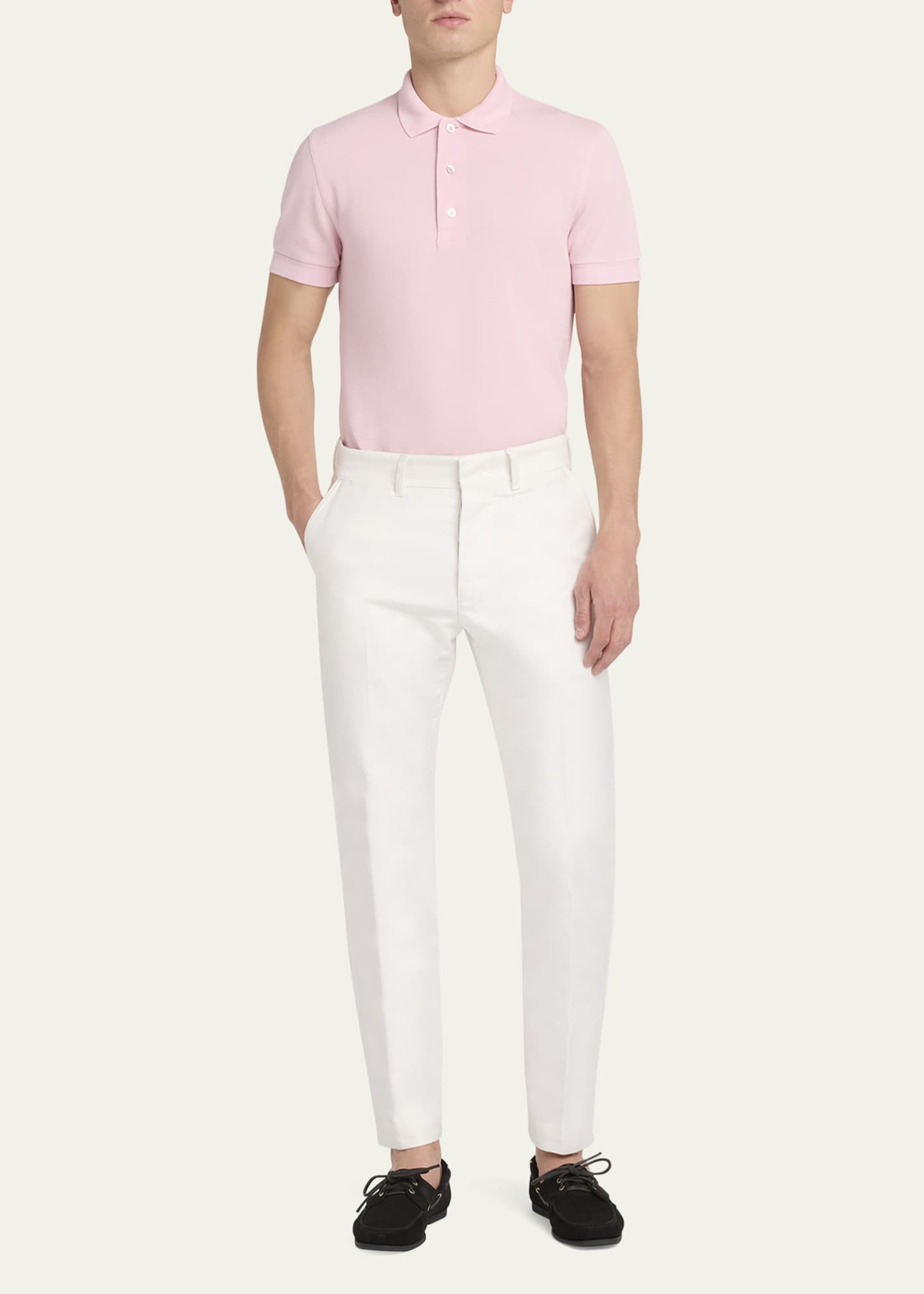 Men's Brushed Cotton-Satin Chino Pants