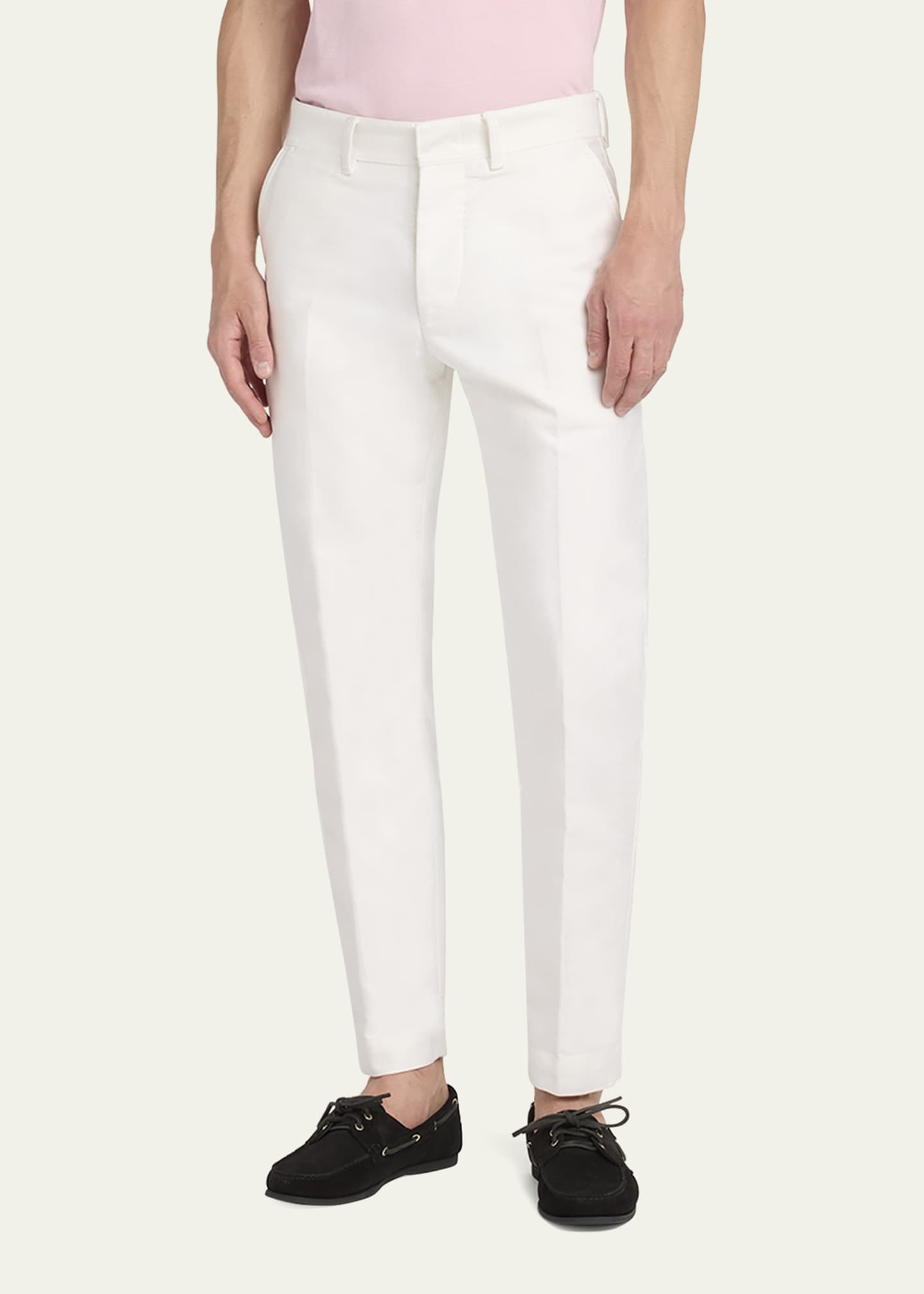 Men's Brushed Cotton-Satin Chino Pants