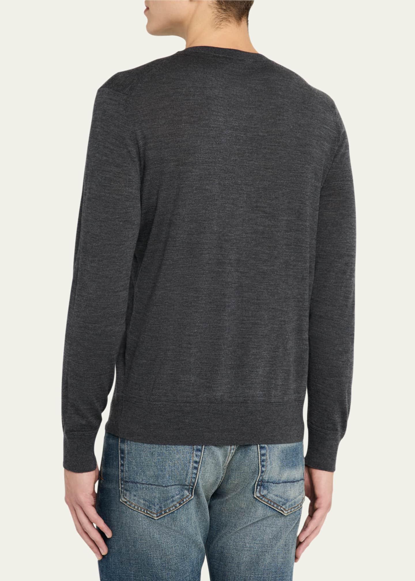 TOM FORD Men's Fine Gauge Wool Crewneck Sweater Image 3 of 5