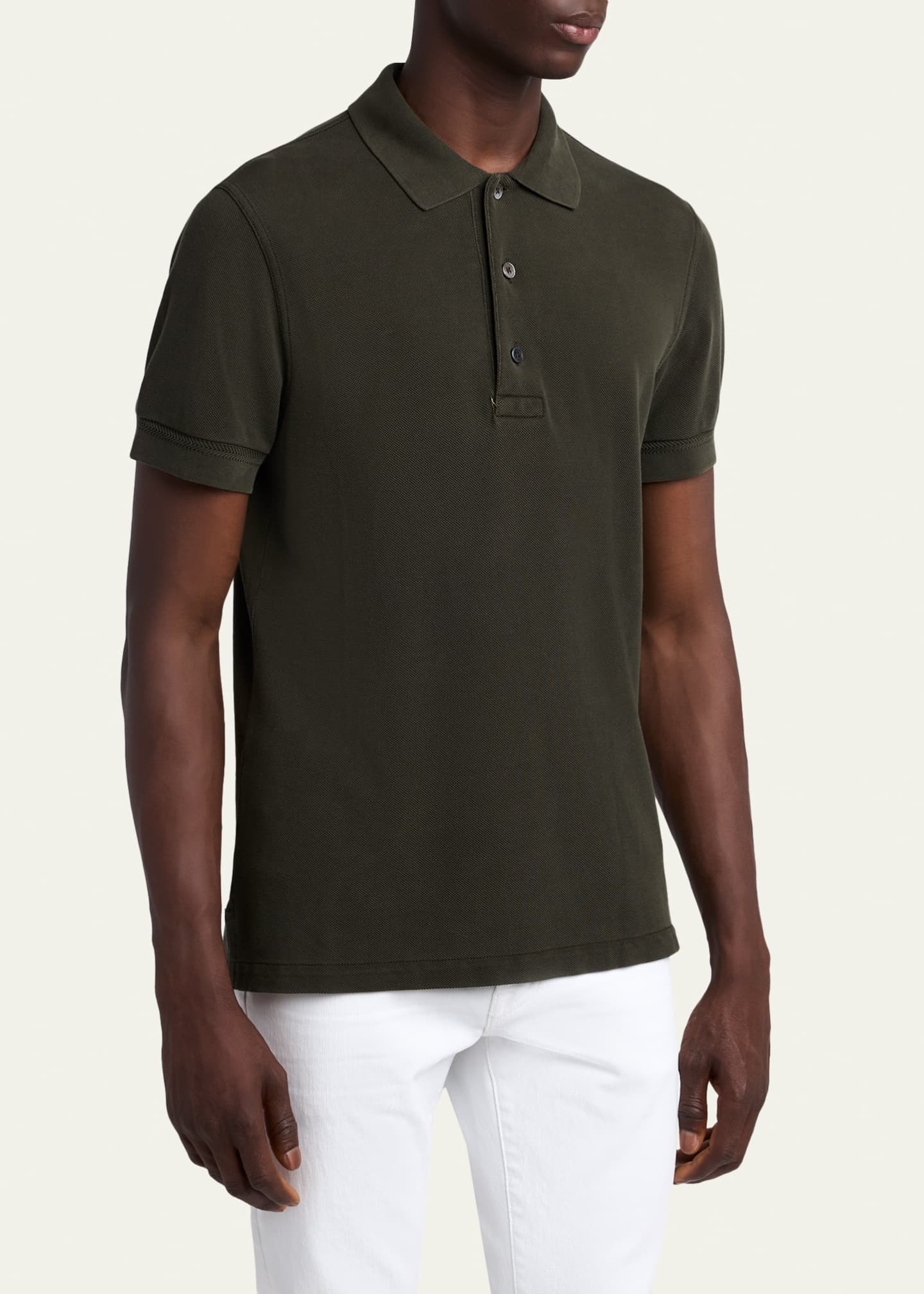 TOM FORD Men's Lyocell Pique Polo Shirt - Bergdorf Goodman
