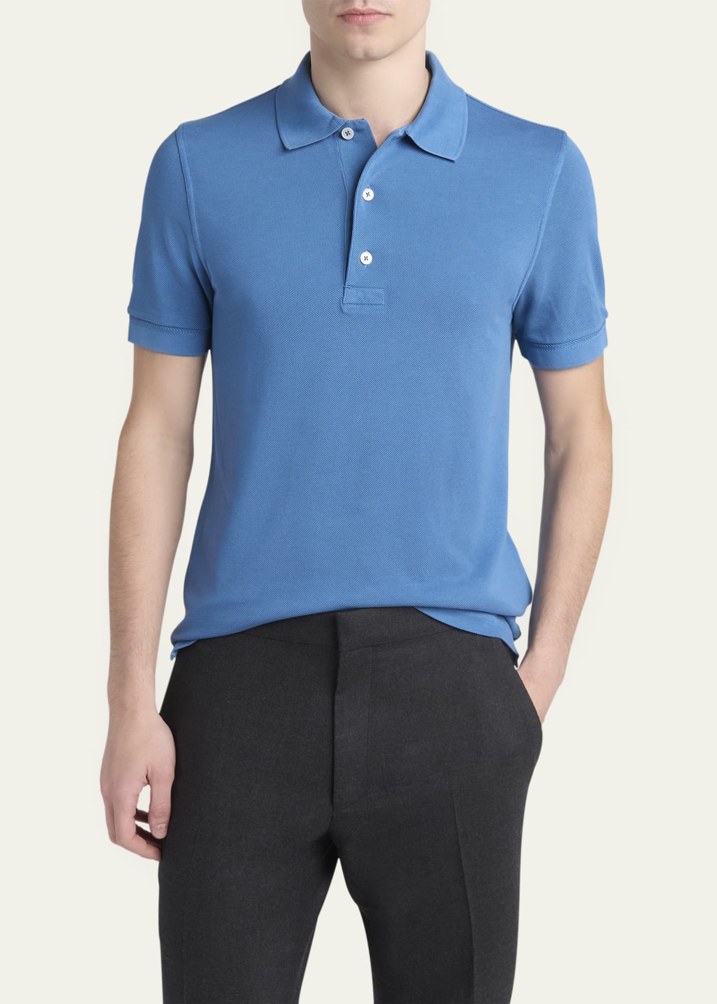 TOM FORD Men's Lyocell Pique Polo Shirt - Bergdorf Goodman
