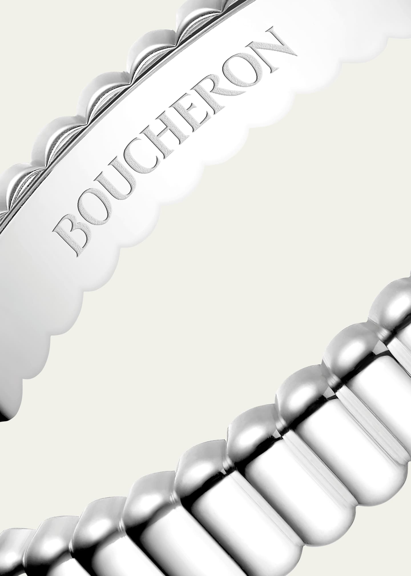 Boucheron 18K White Gold Grosgrain Wedding Band Image 2 of 2