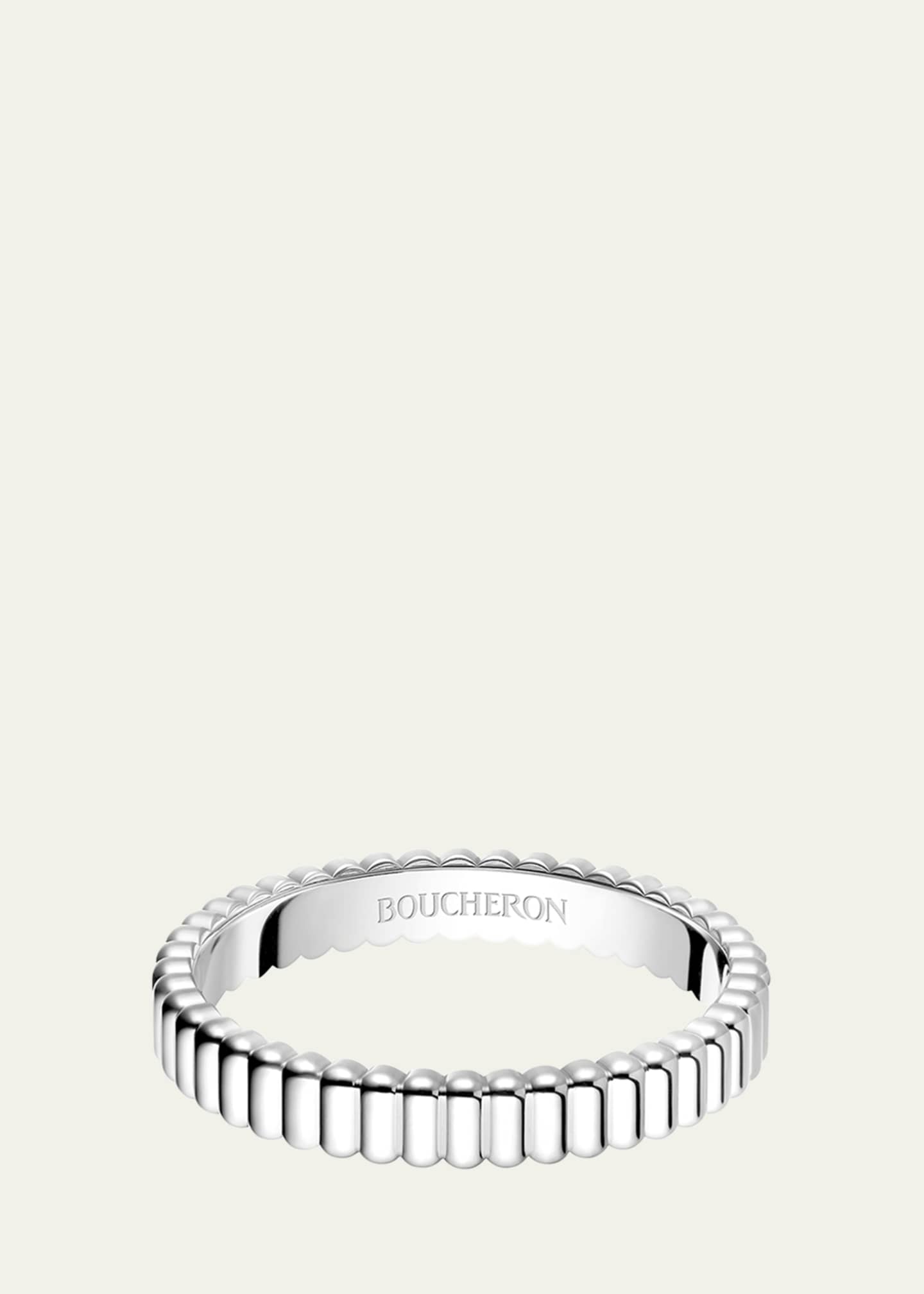 Boucheron 18K White Gold Grosgrain Wedding Band Image 1 of 2