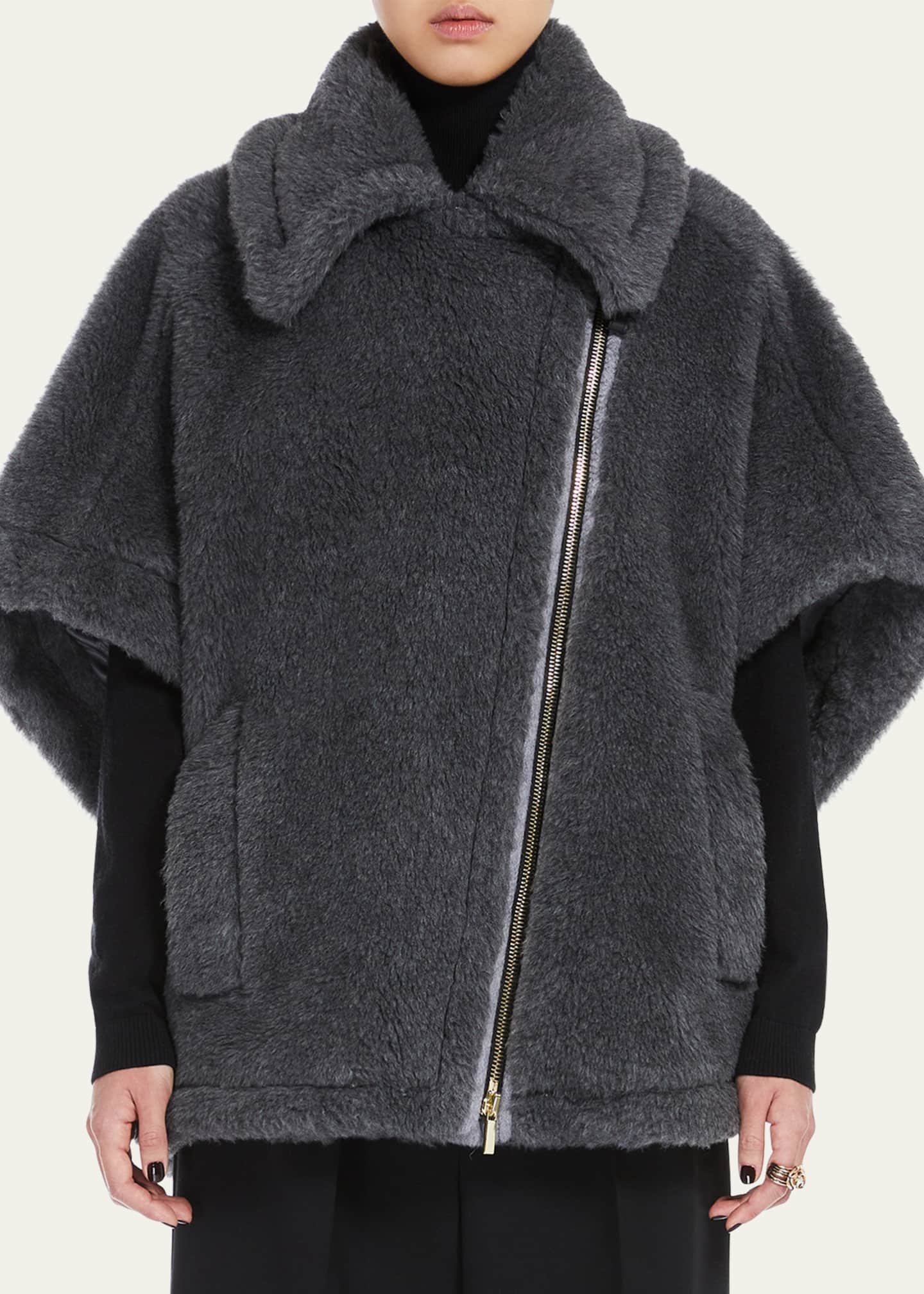 Max Mara New Manto Virgin Wool-Blend Cape Image 2 of 3