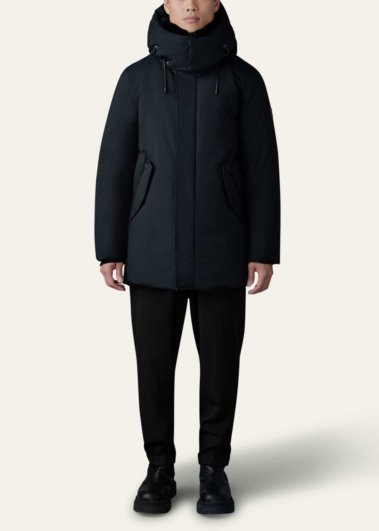 Mackage Men's Sullivan Mid-Length Jacket with Shearling Image 2 of 5