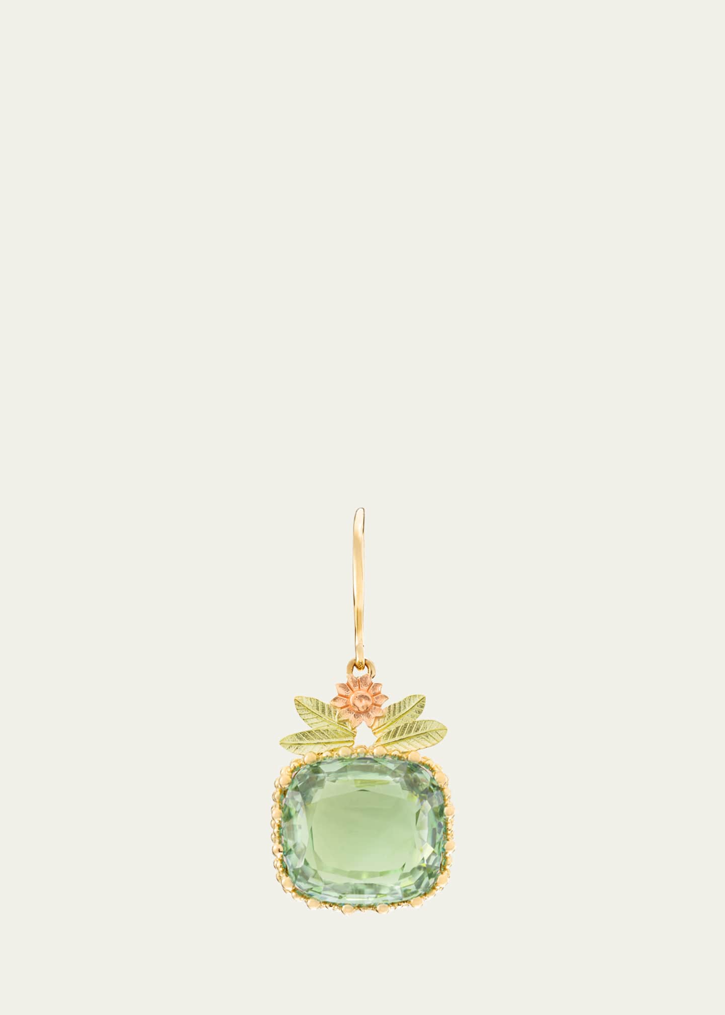 Mellerio Pierreries 18K Yellow, Green, and Rose Gold Parasolite Flower Earring, Single