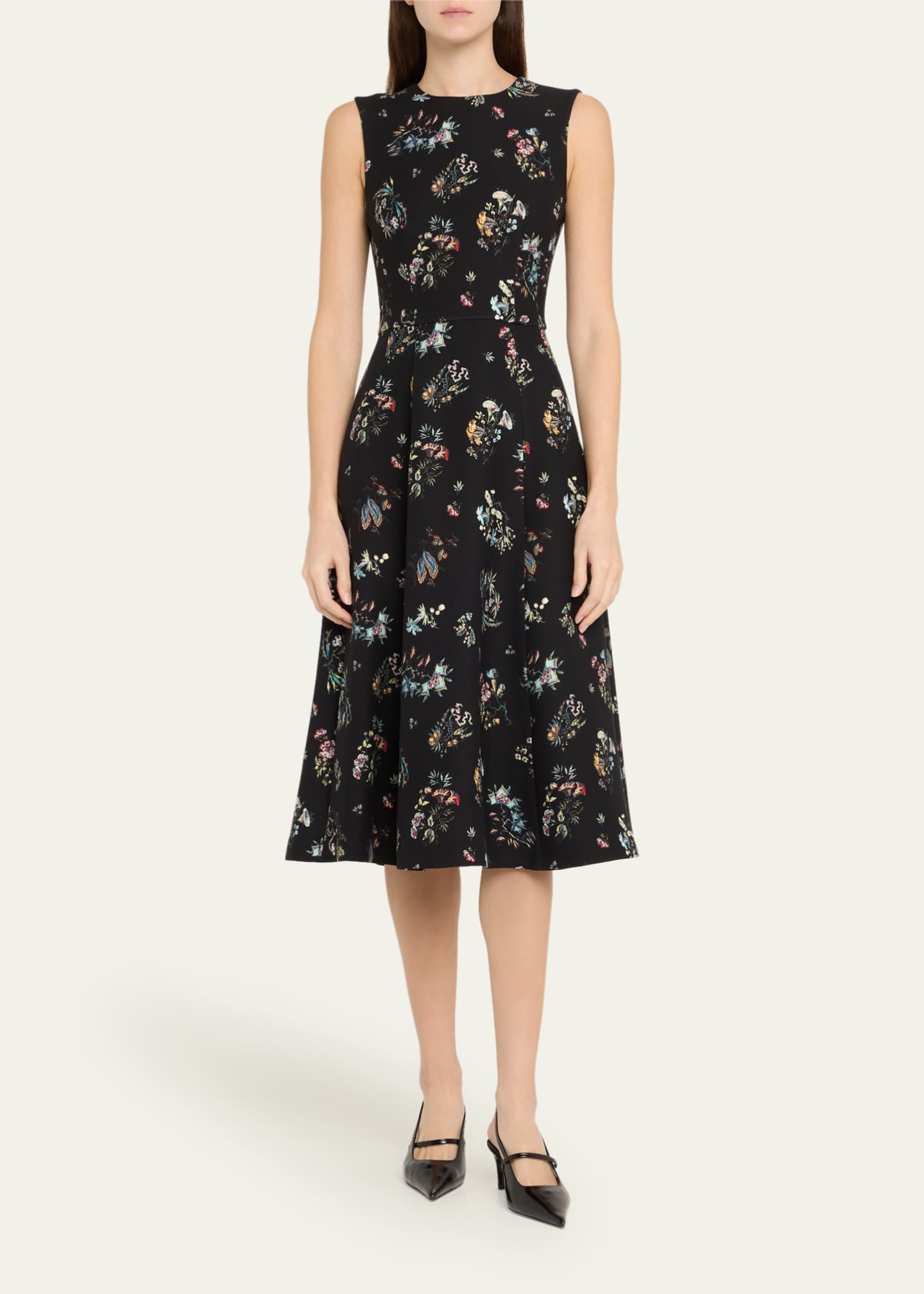 Adam Lippes Eloise Floral-Print Sleeveless Midi Dress Image 2 of 5