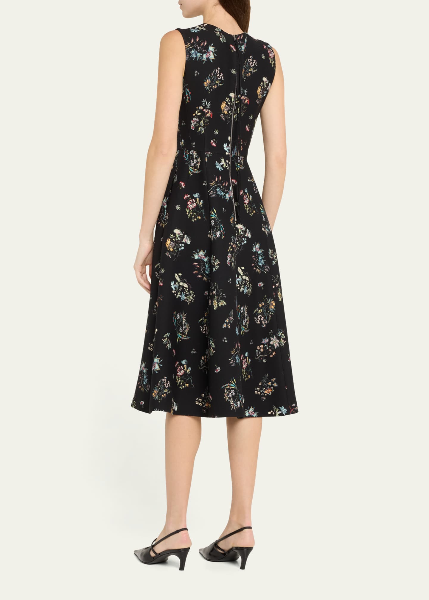 Adam Lippes Eloise Floral-Print Sleeveless Midi Dress Image 3 of 5